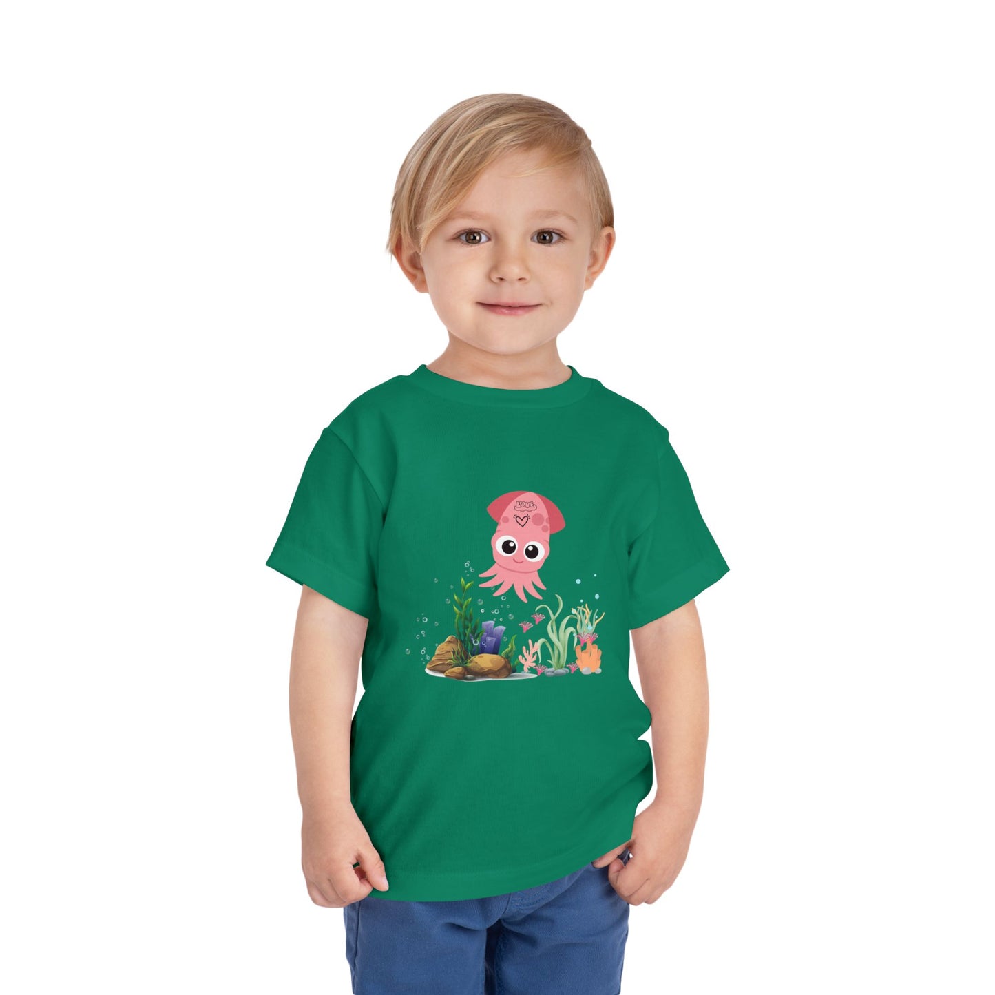 Adorable Pink Octopus Toddler Tee, Kids Beach Shirt, Summer Outfit, Birthday Gift, Animal Lover Top