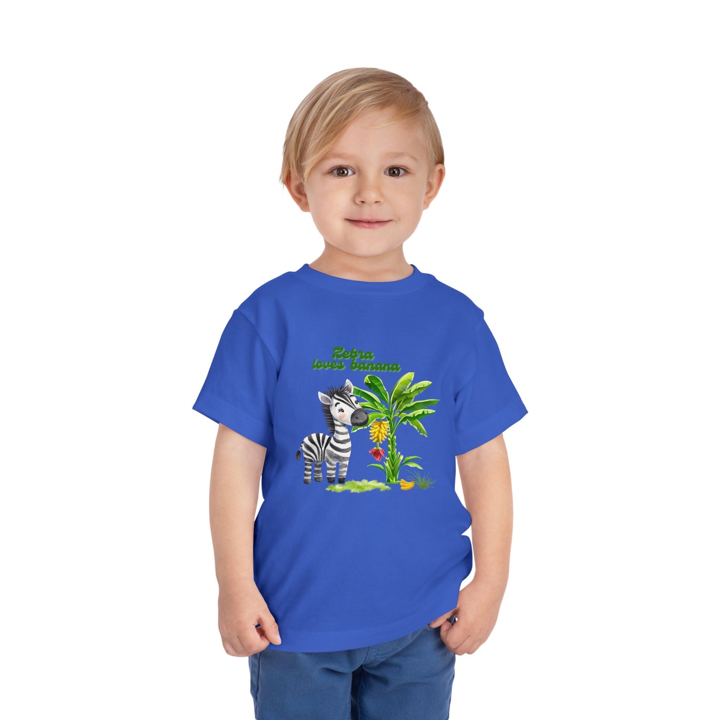 Cute Zebra Loves Bananas Toddler Tee, Kids Animal Birthday Gift, Playful Summer Wear, Fun Graphic T-Shirt, Adorable Toddler Apparel