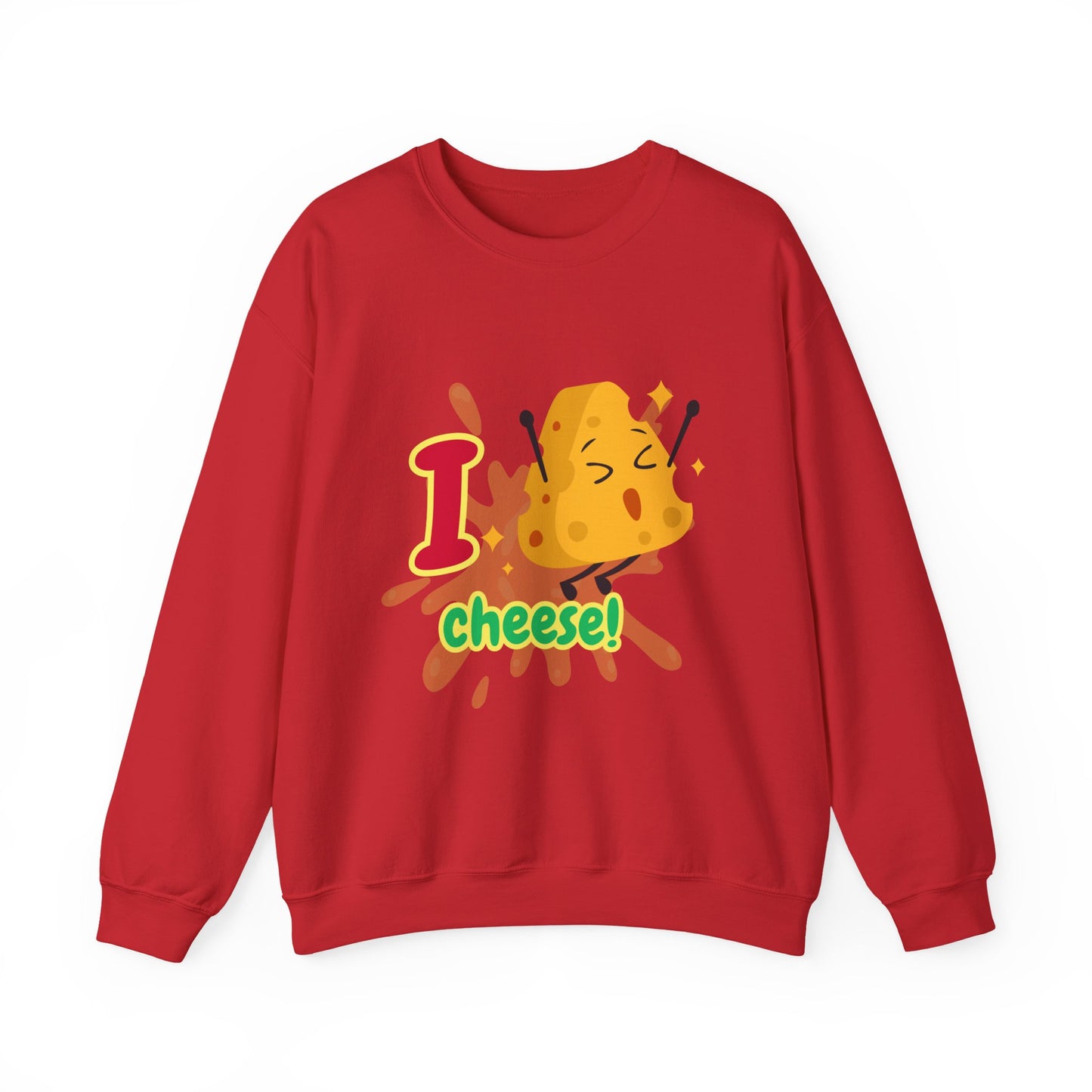 Cheesy Crewneck Sweatshirt, Funny Sweatshirt, Unisex Pullover, Comfort Clothing, Gift for Cheese Lovers, Halloween Apparel, Cozy Layer