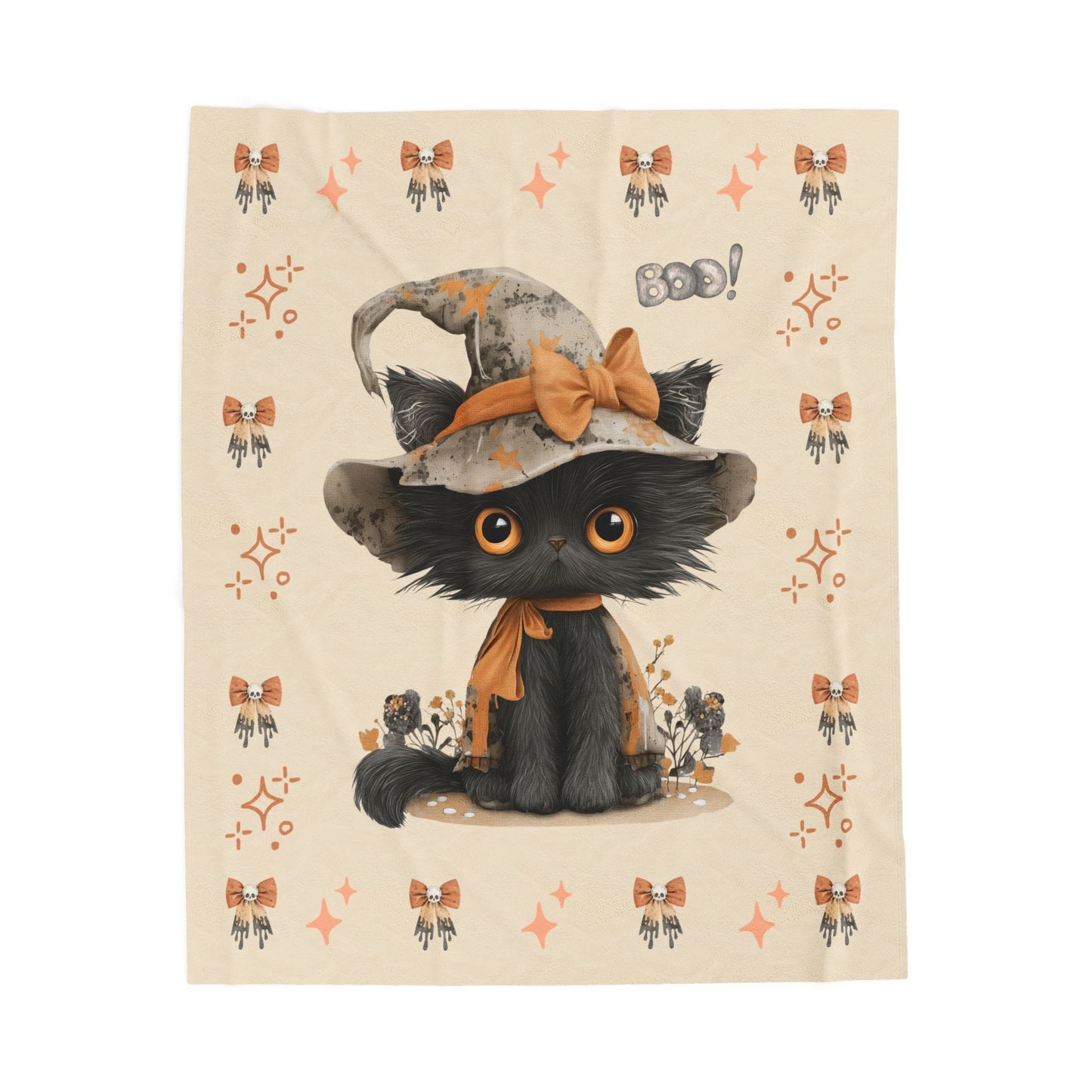 Cozy Cat-Themed Velveteen Plush Blanket - Warm Gift for Cat Lovers, Halloween Decor, Soft Throw for Comfort, Versatile Home Accessory