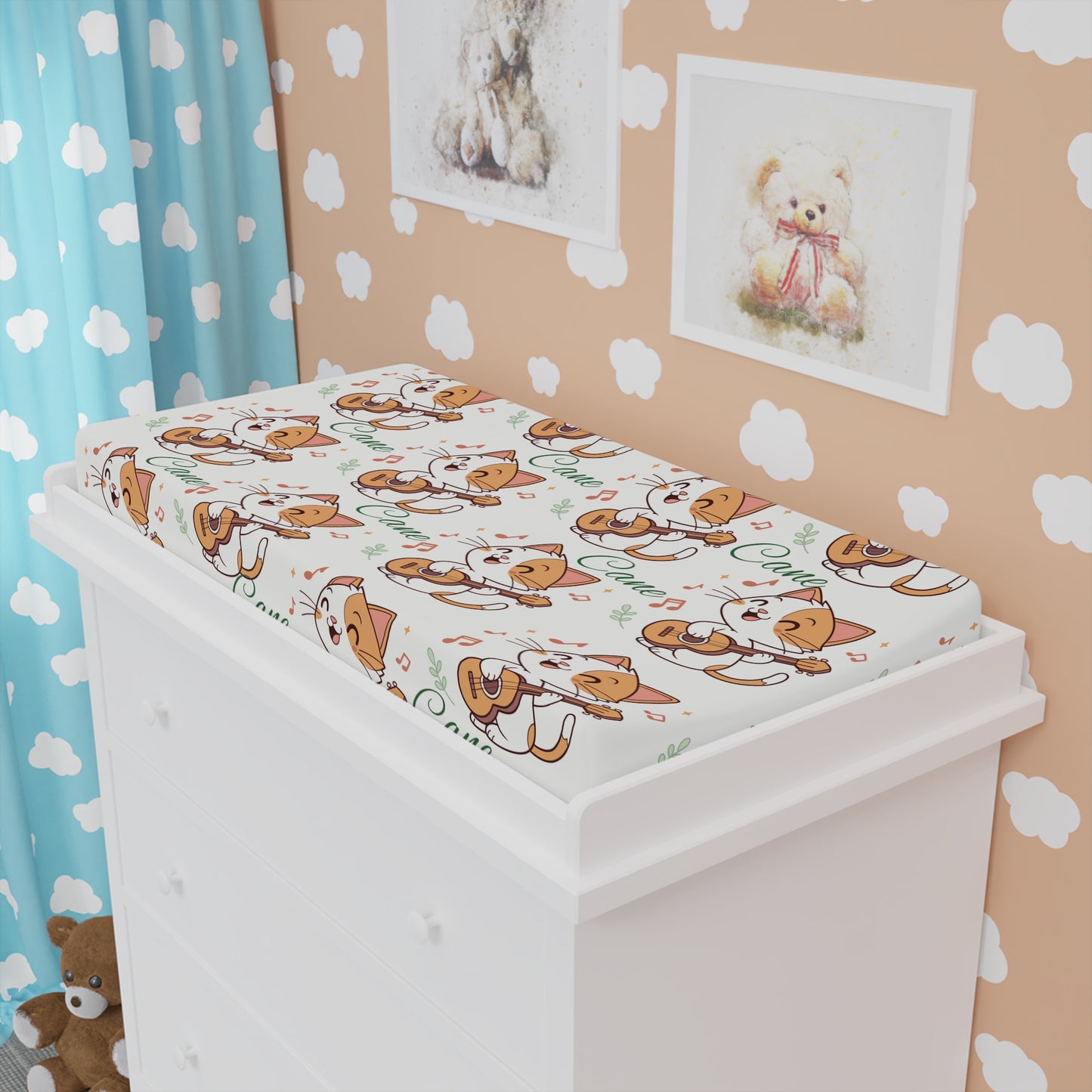 Corgi Care Baby Changing Pad Cover — Cute Puppy Print Nursery Accessory