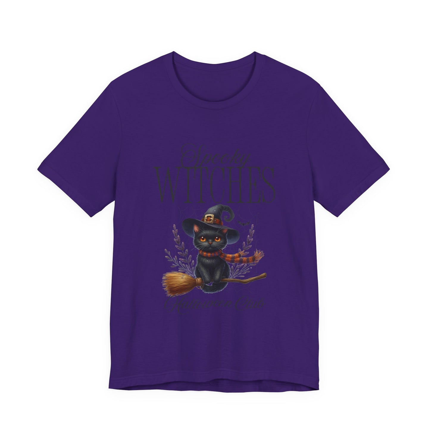 Spooky Witches Halloween Tee, Unisex Short Sleeve Shirt, Witch T-Shirt, Halloween Costume Top, Cat Lovers Gift, Fall Fashion