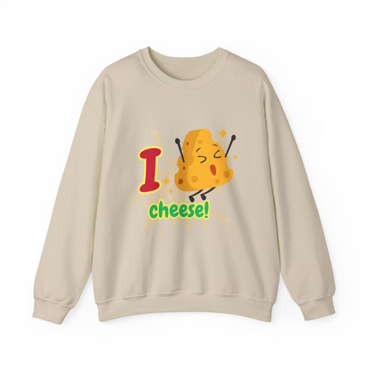 Cheesy Crewneck Sweatshirt, Funny Sweatshirt, Unisex Pullover, Comfort Clothing, Gift for Cheese Lovers, Halloween Apparel, Cozy Layer