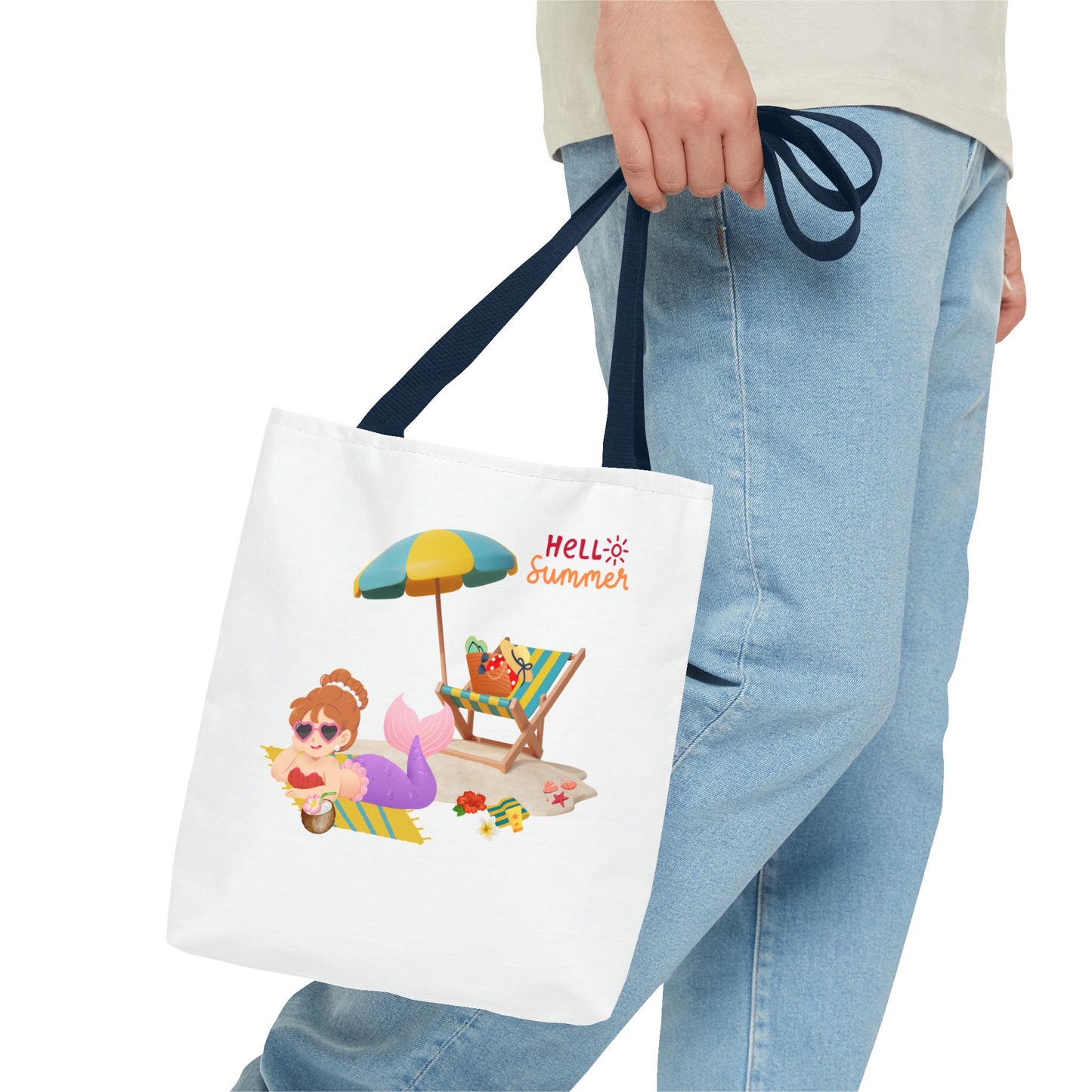 Mermaid lounging on a beach towel Tote Bag