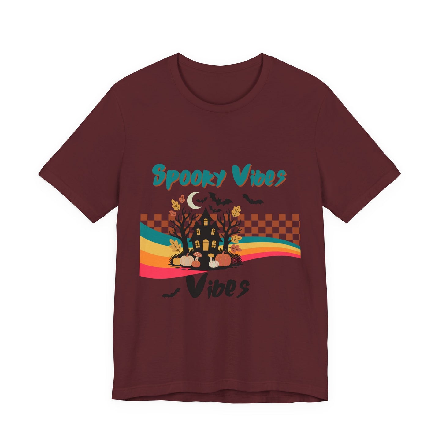 Spooky Vibes Graphic Tee, Unisex Halloween Shirt, Fall Fashion, Casual T-Shirt, Unique Gift for Halloween Lovers, Autumn Wardrobe Essential