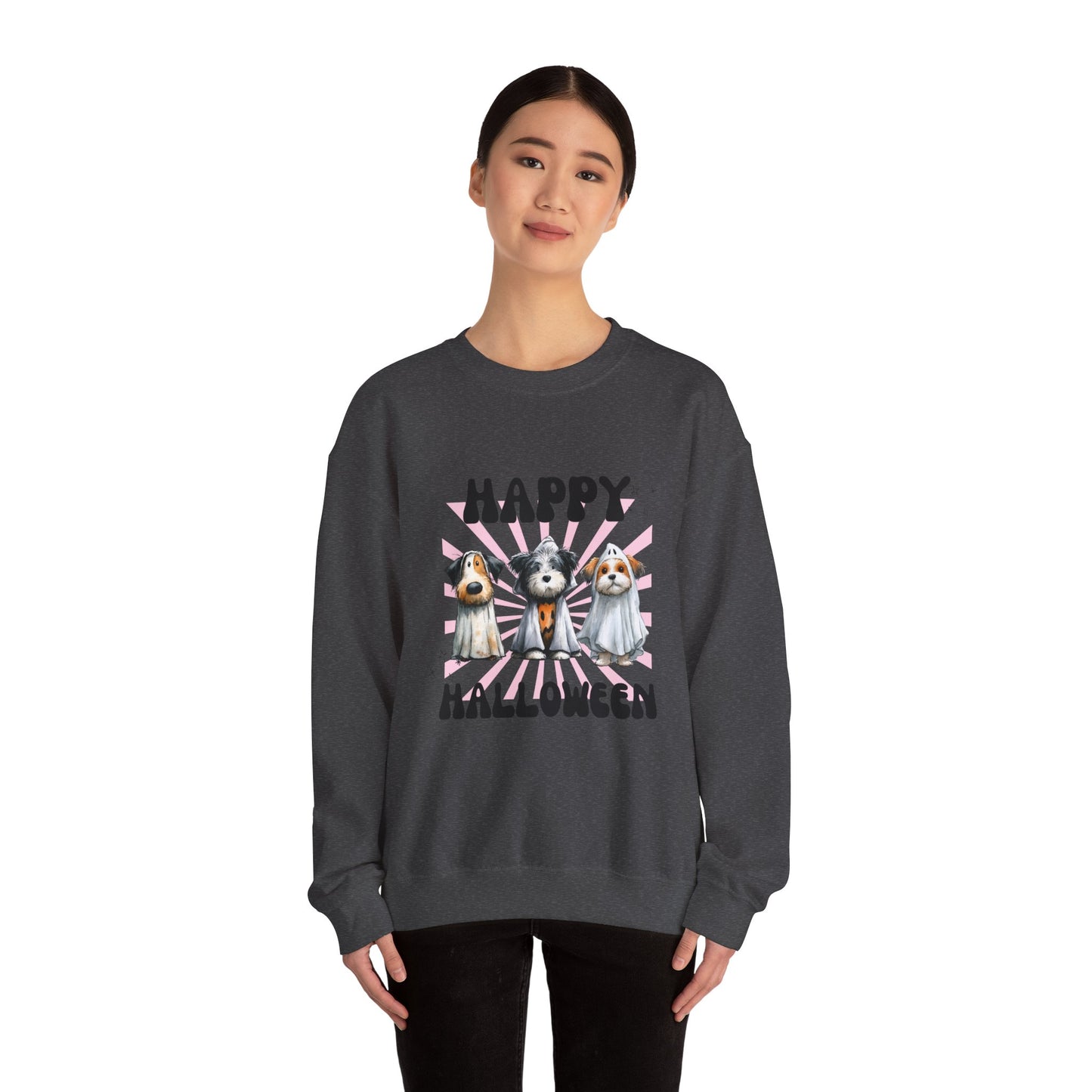Halloween Dog Crewneck Sweatshirt, Cozy Pet Lover Gift, Unisex Halloween Apparel, Funny Dog Sweatshirt, Fall Fashion