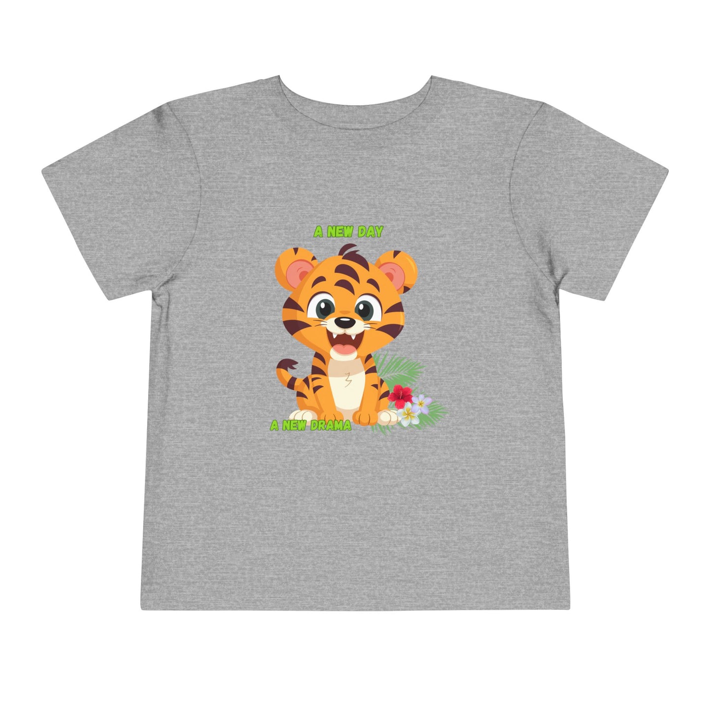 Adorable Toddler Tiger Tee, Cute Animal Tee for Kids, Birthday Gift, Playtime Shirt, Baby Shower Gift, A New Day A New Cheer