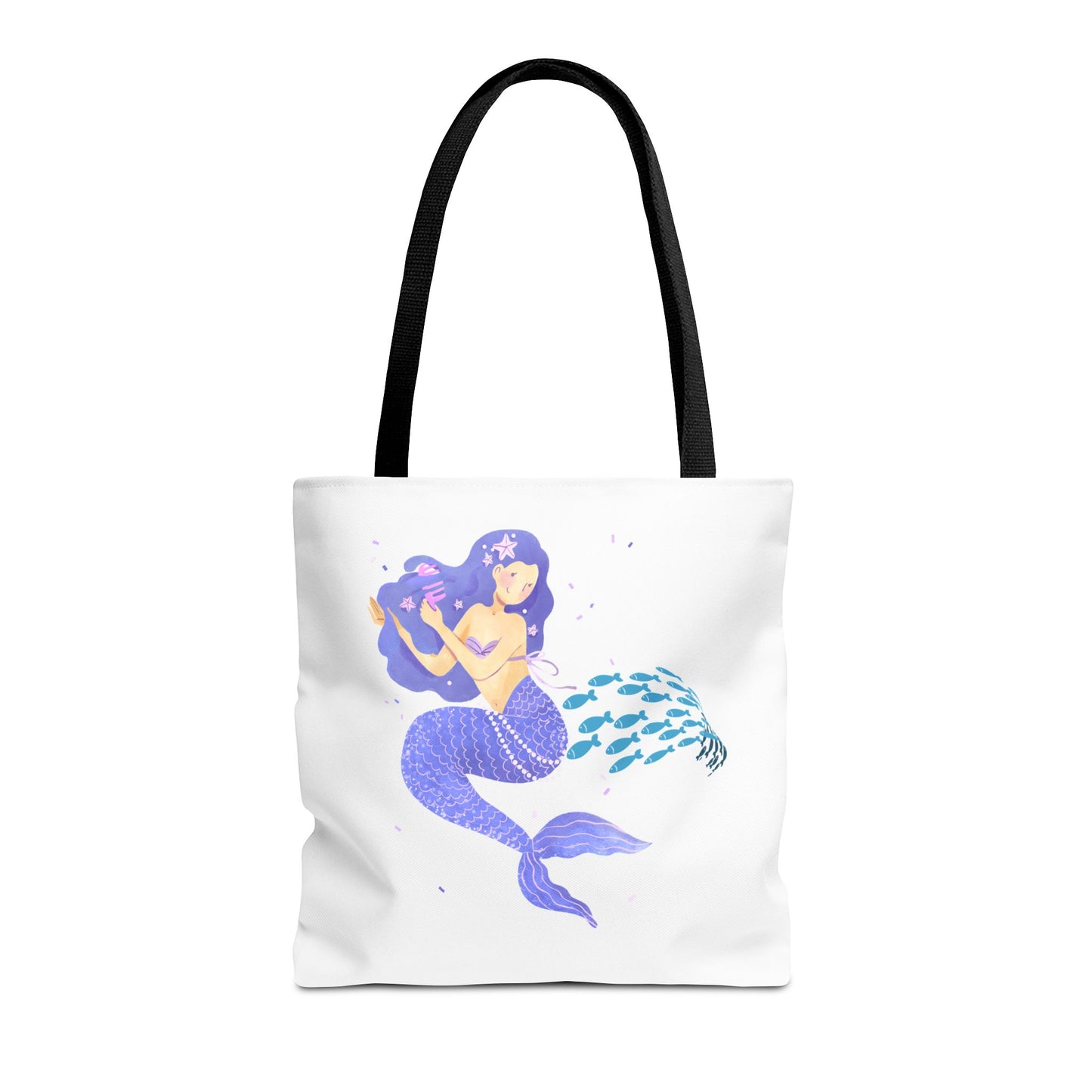 The mermaid and her school fish Tote Bag
