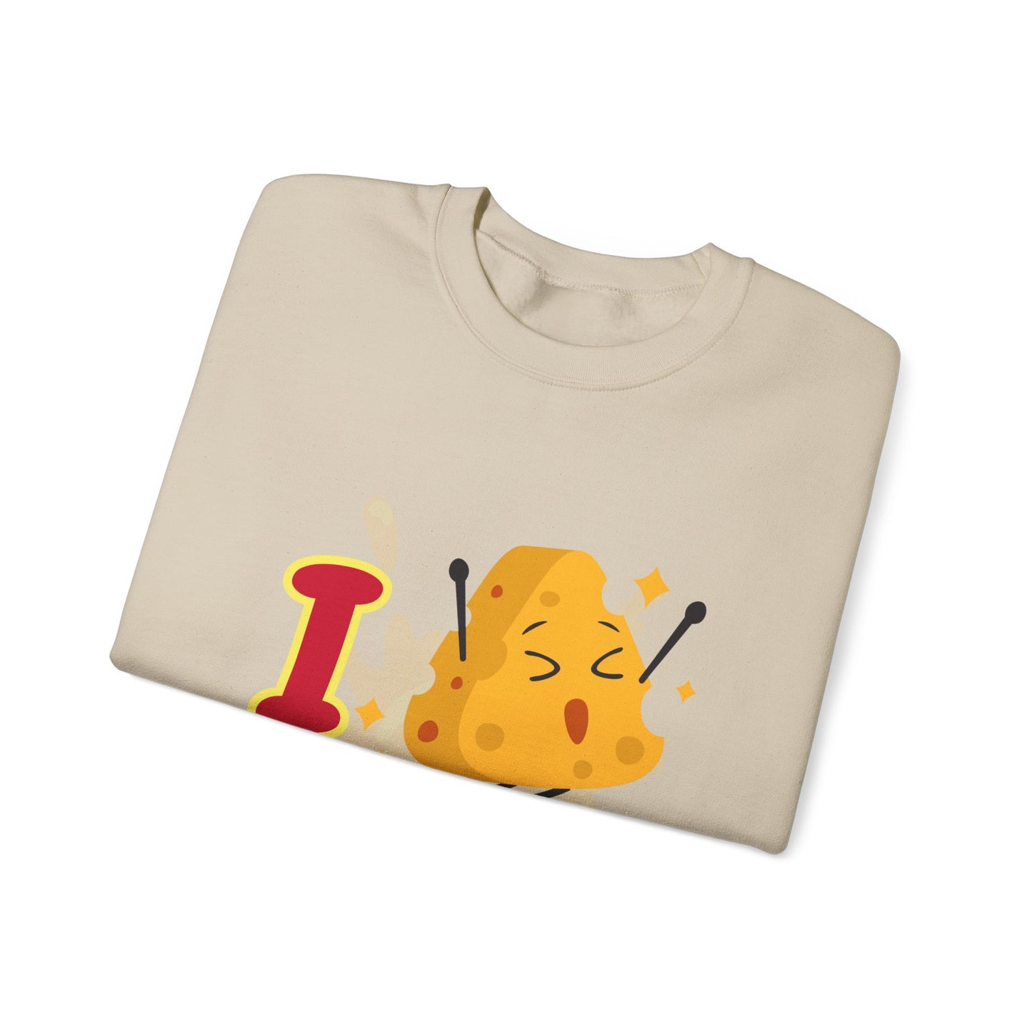 Cheesy Crewneck Sweatshirt, Funny Sweatshirt, Unisex Pullover, Comfort Clothing, Gift for Cheese Lovers, Halloween Apparel, Cozy Layer