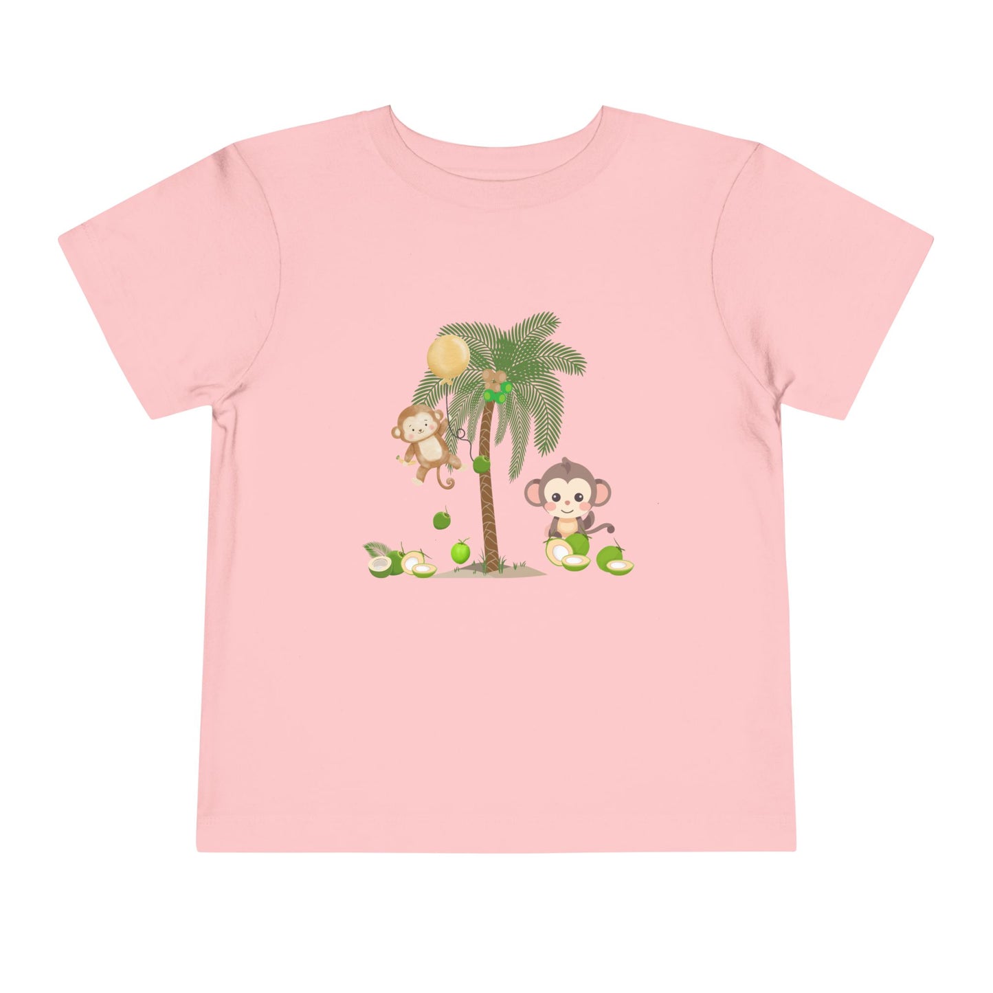 Cute Monkey Tropical Toddler Tee, Perfect for Summer Play, Birthday Gift, Beach Days, Jungle Themes, Toddler Clothing