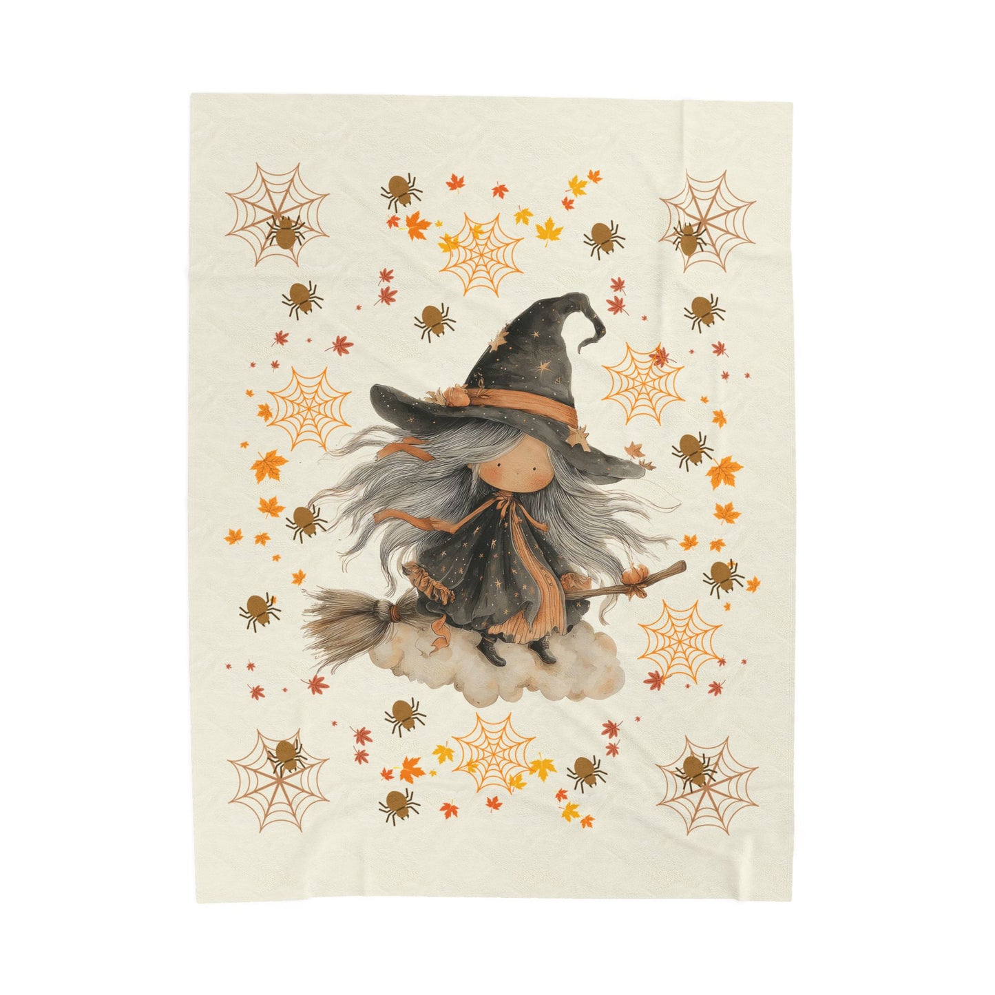 Cozy Witchy Velveteen Plush Blanket | Fall Decor, Halloween Gift, Soft Throw, Decorative Blanket, Warm Blanket
