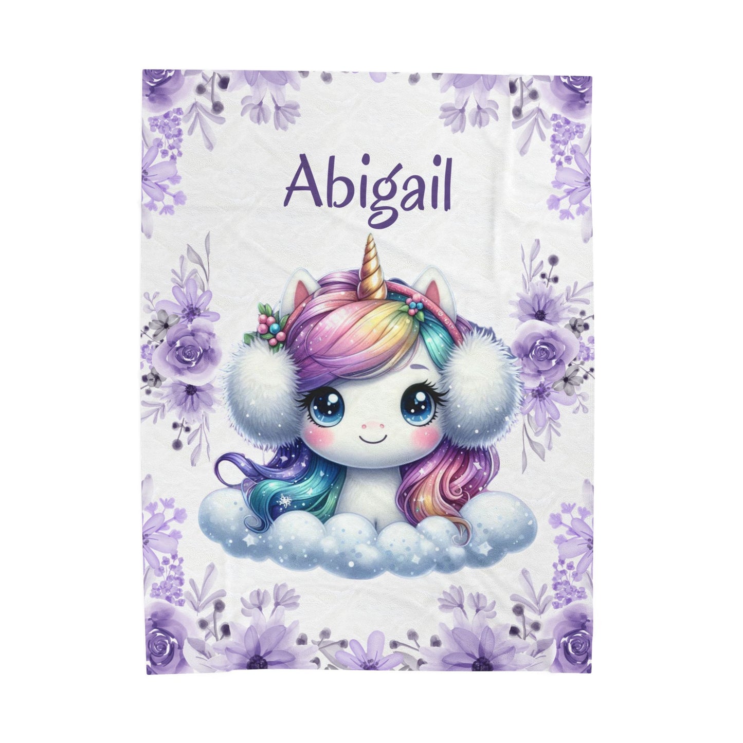 Personalized Unicorn Plush Blanket, Cozy Comfort for Kids, Custom Name Gift, Soft Throw Blanket, Perfect for Birthdays & Baby Showers