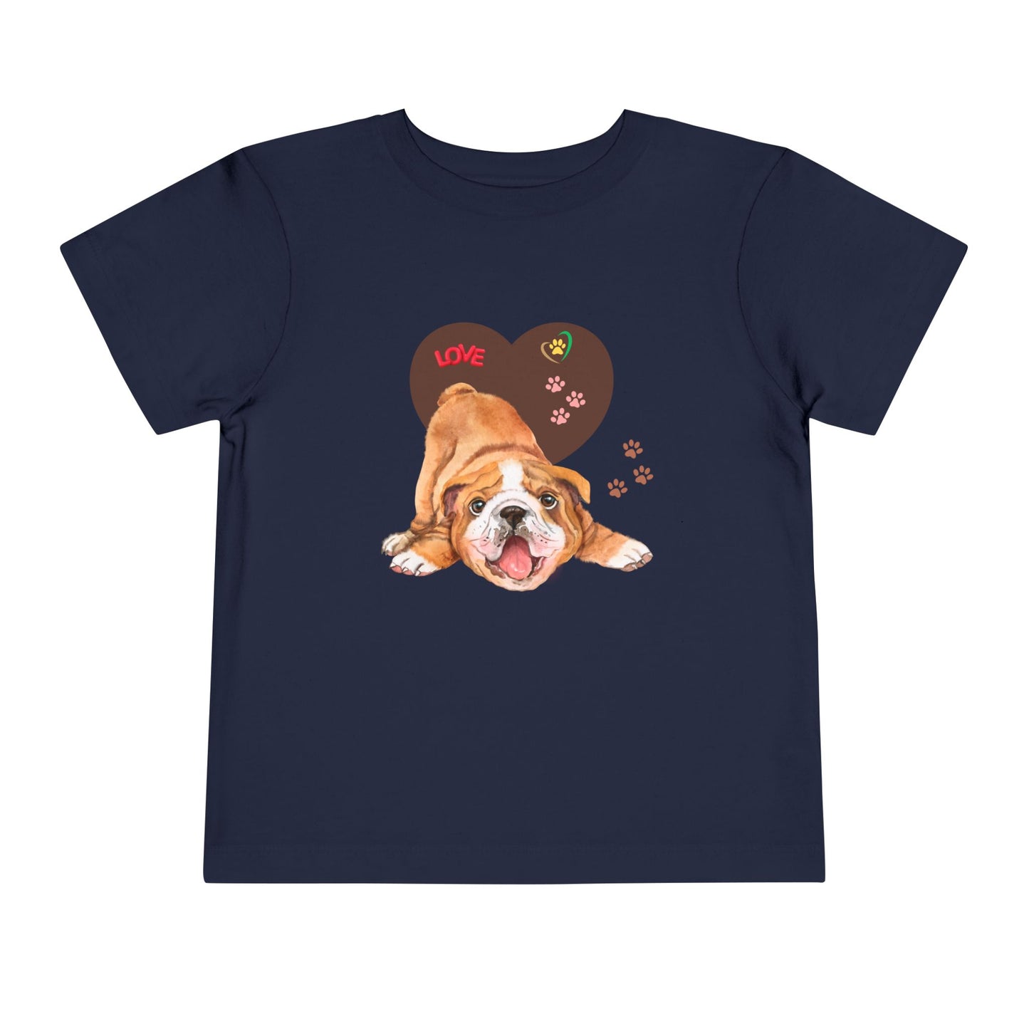 Bulldog Love Toddler Tee - Cute Dog Shirt, Baby Gift, Pet Lover Apparel, Kids Summer Style, Adorable Animal Tee