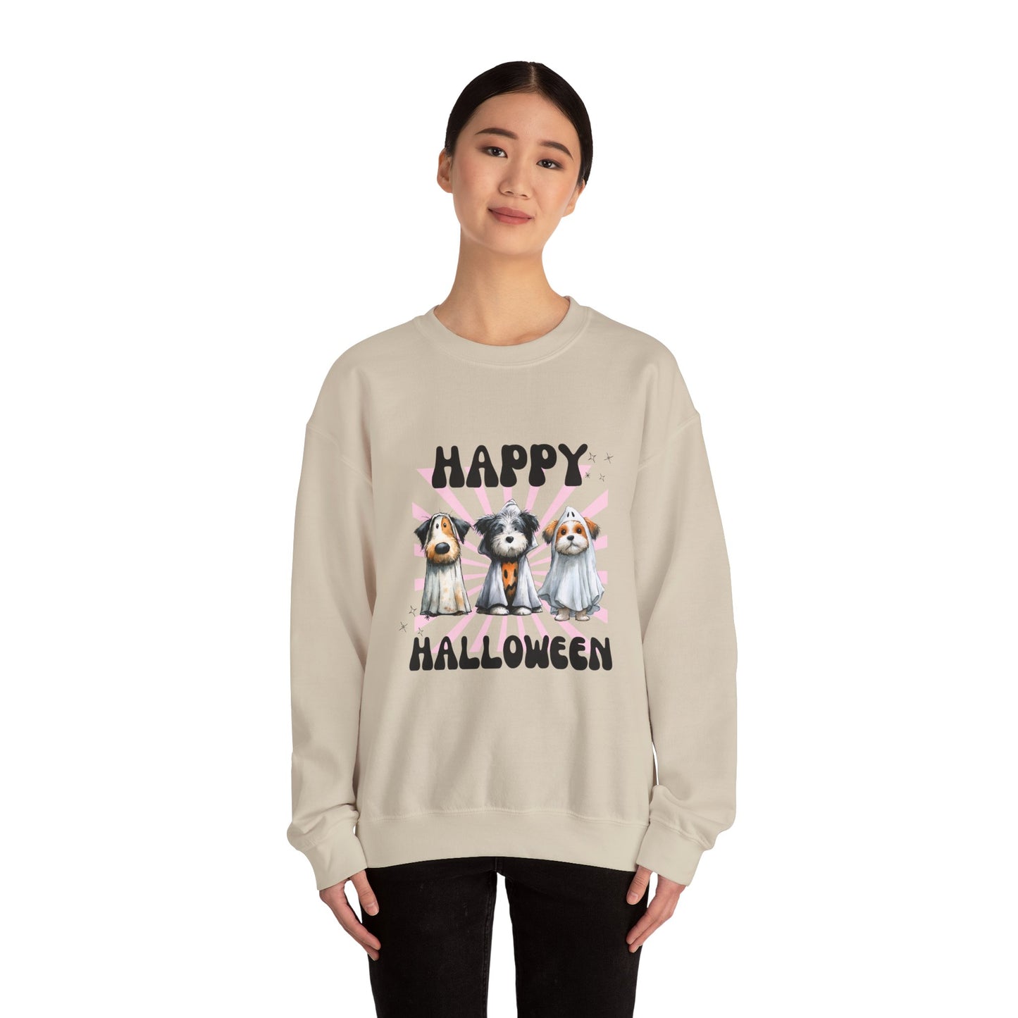 Halloween Dog Crewneck Sweatshirt, Cozy Pet Lover Gift, Unisex Halloween Apparel, Funny Dog Sweatshirt, Fall Fashion