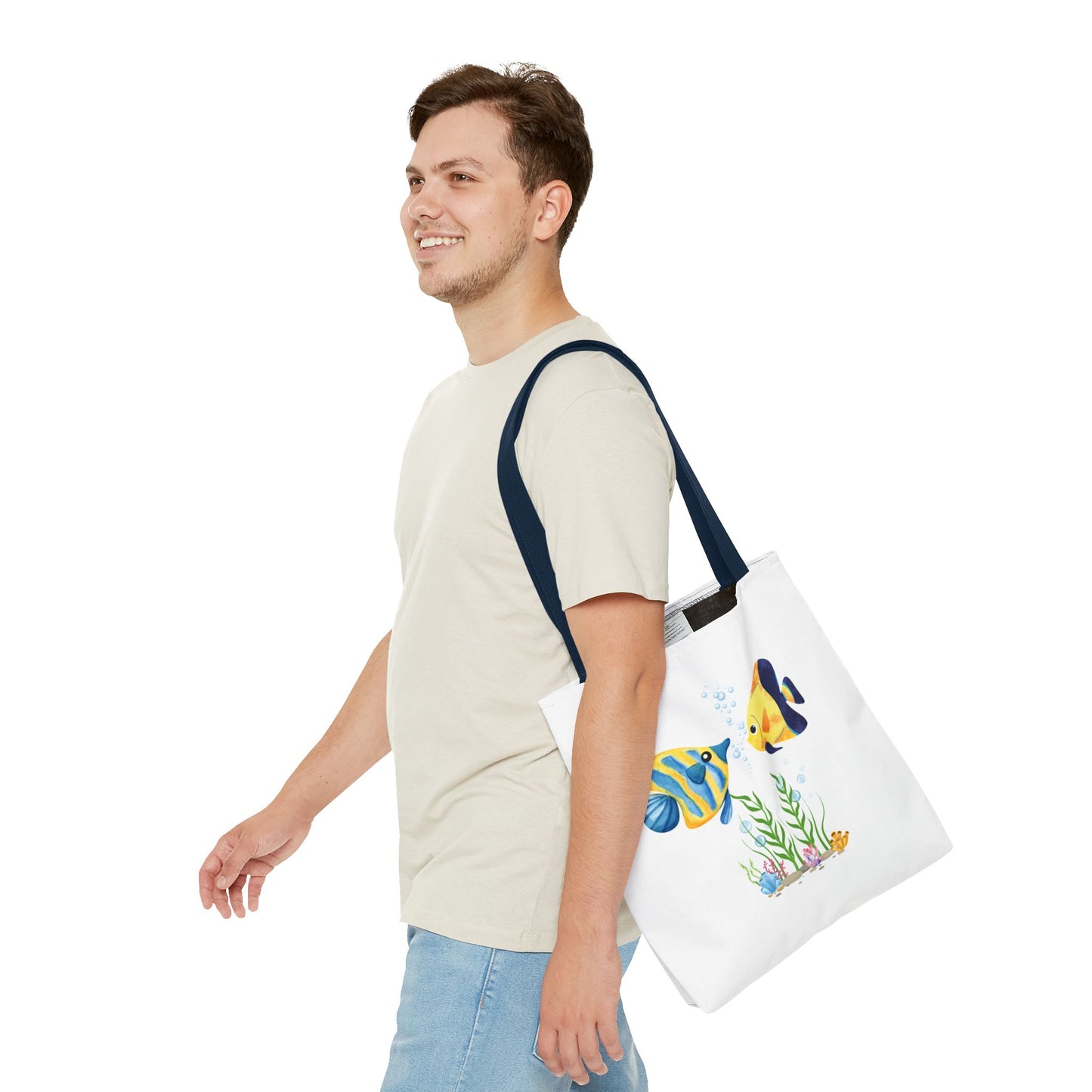 Two fish greet in underwater Tote Bag