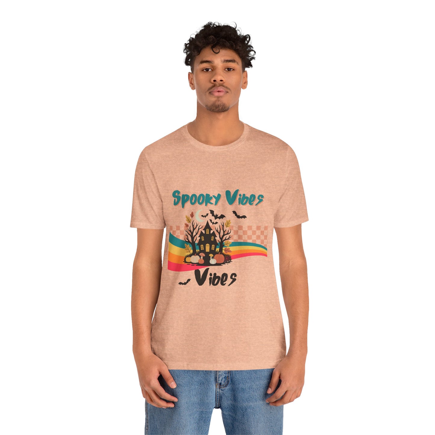 Spooky Vibes Graphic Tee, Unisex Halloween Shirt, Fall Fashion, Casual T-Shirt, Unique Gift for Halloween Lovers, Autumn Wardrobe Essential