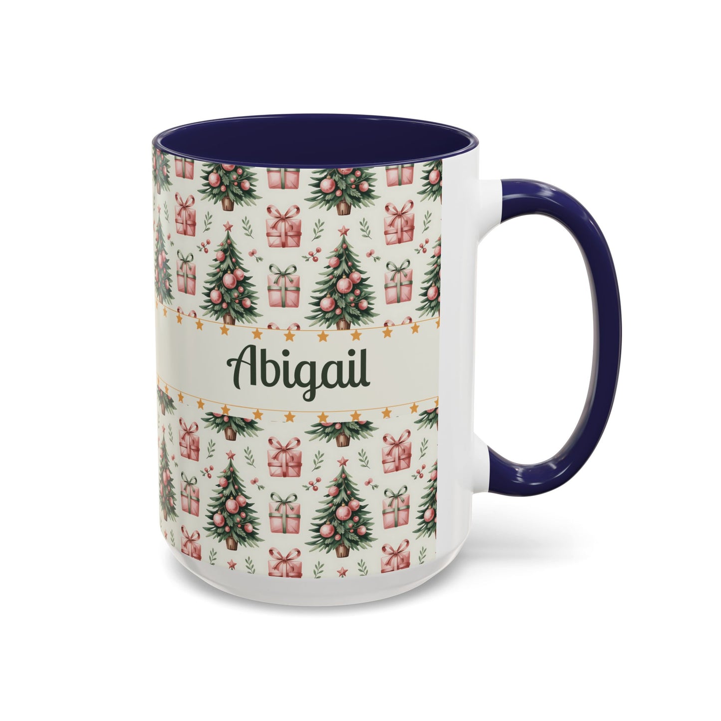 Personalized Christmas Accent Coffee Mug - Holiday Gift, Custom Name Mug, Festive Drinkware, Winter Celebrations, Home Decor