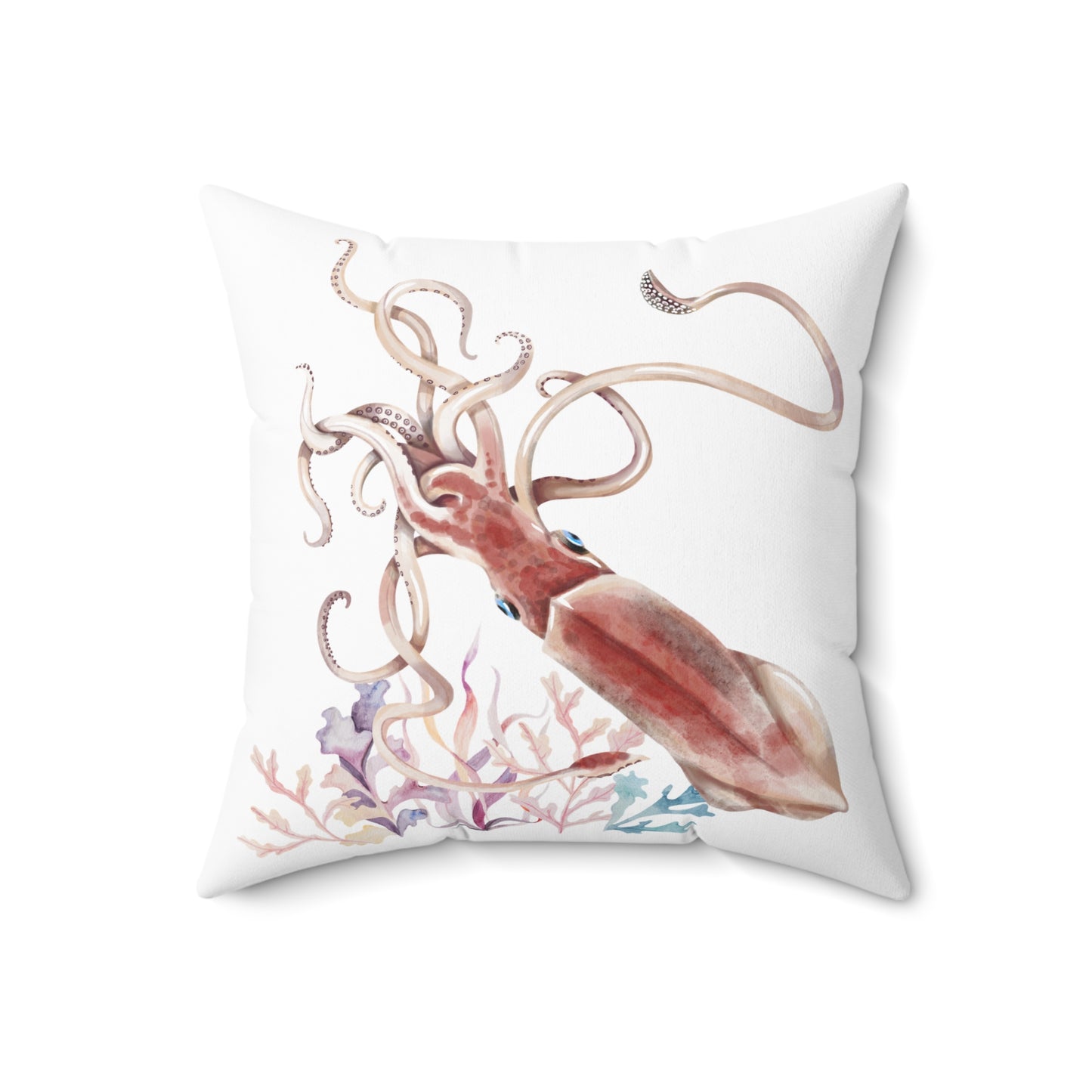 Squid dance of tentacles and translucence Spun Polyester Square Pillow