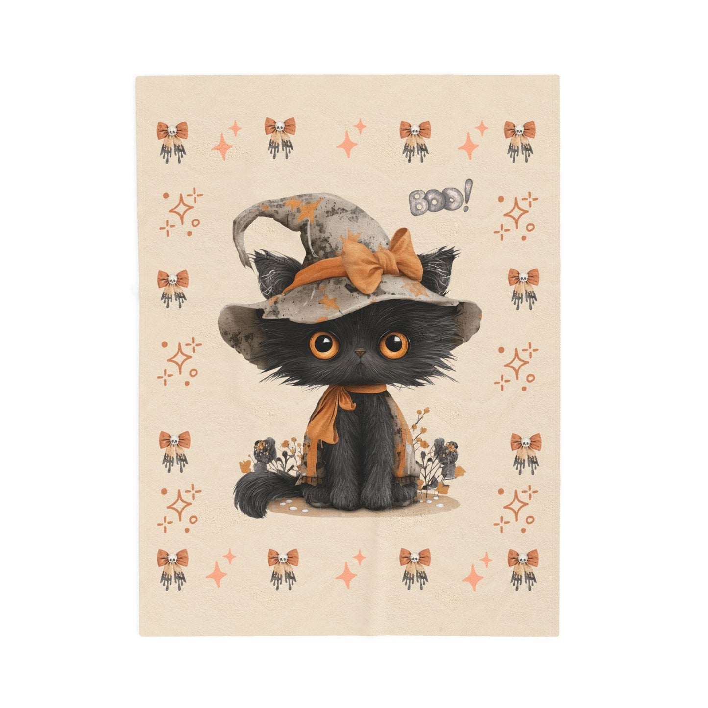 Cozy Cat-Themed Velveteen Plush Blanket - Warm Gift for Cat Lovers, Halloween Decor, Soft Throw for Comfort, Versatile Home Accessory