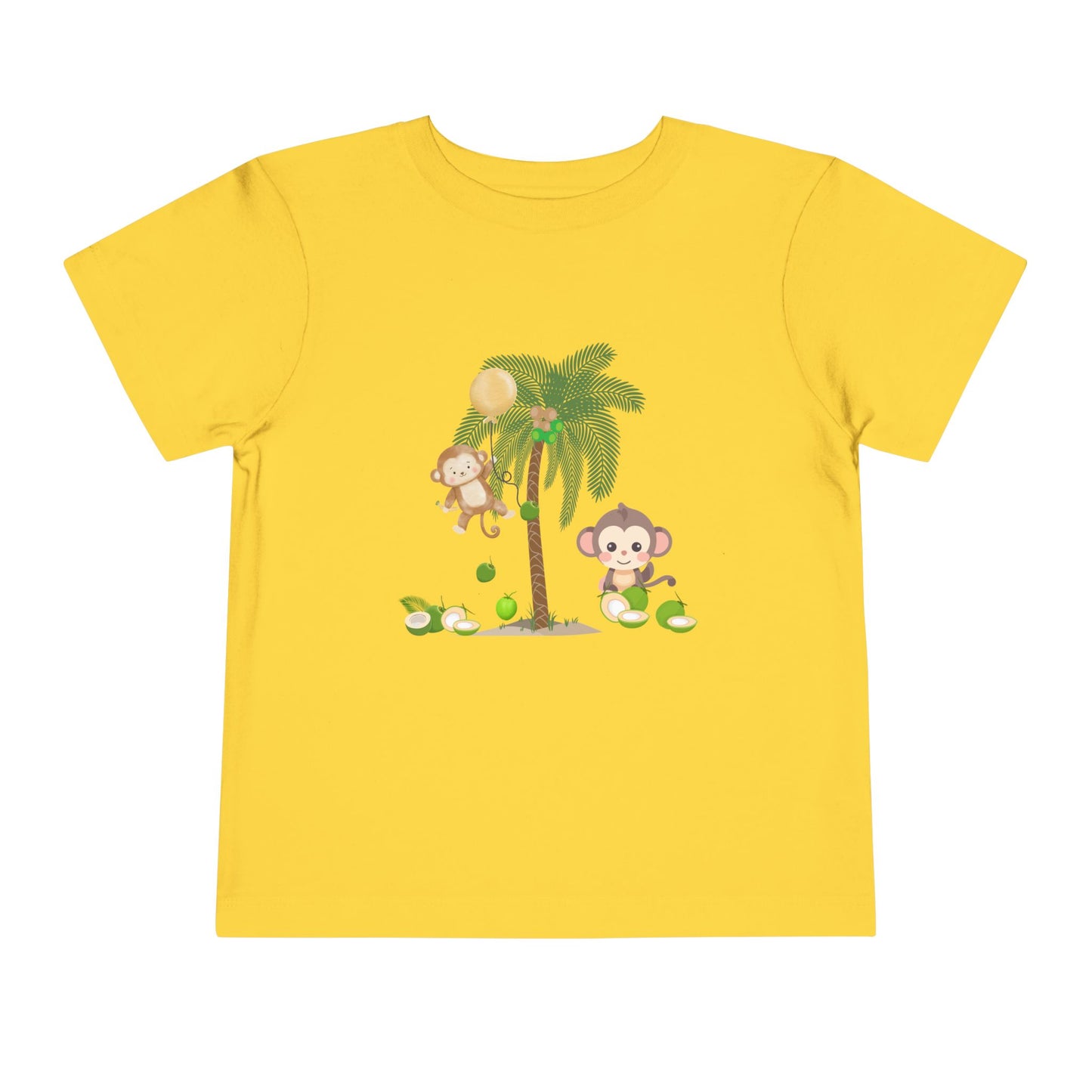 Cute Monkey Tropical Toddler Tee, Perfect for Summer Play, Birthday Gift, Beach Days, Jungle Themes, Toddler Clothing