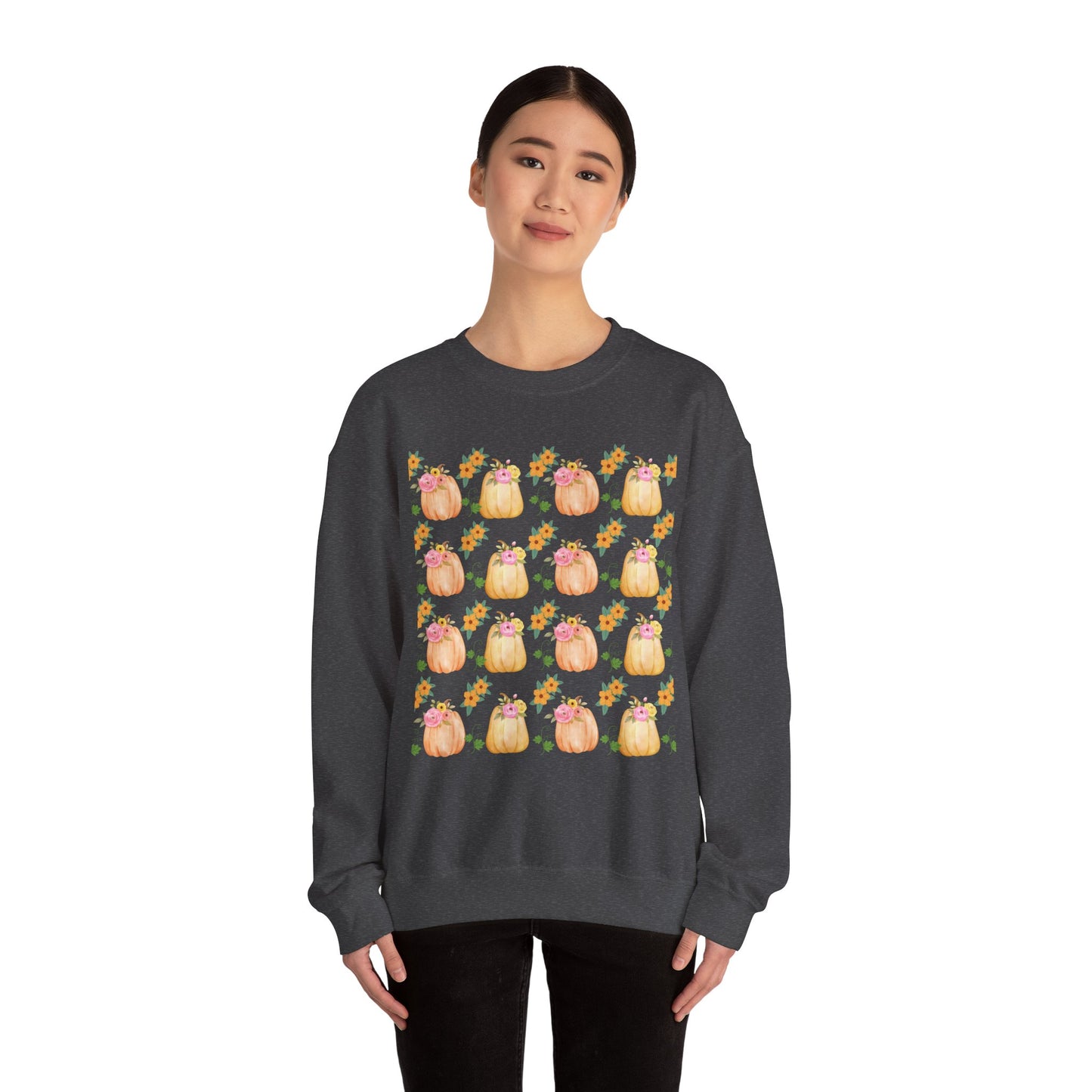 Fall-Inspired Pumpkin Crewneck Sweatshirt, Cozy Autumn Sweater, Perfect for Halloween, Thanksgiving, Gifts for Her, Pumpkin Love