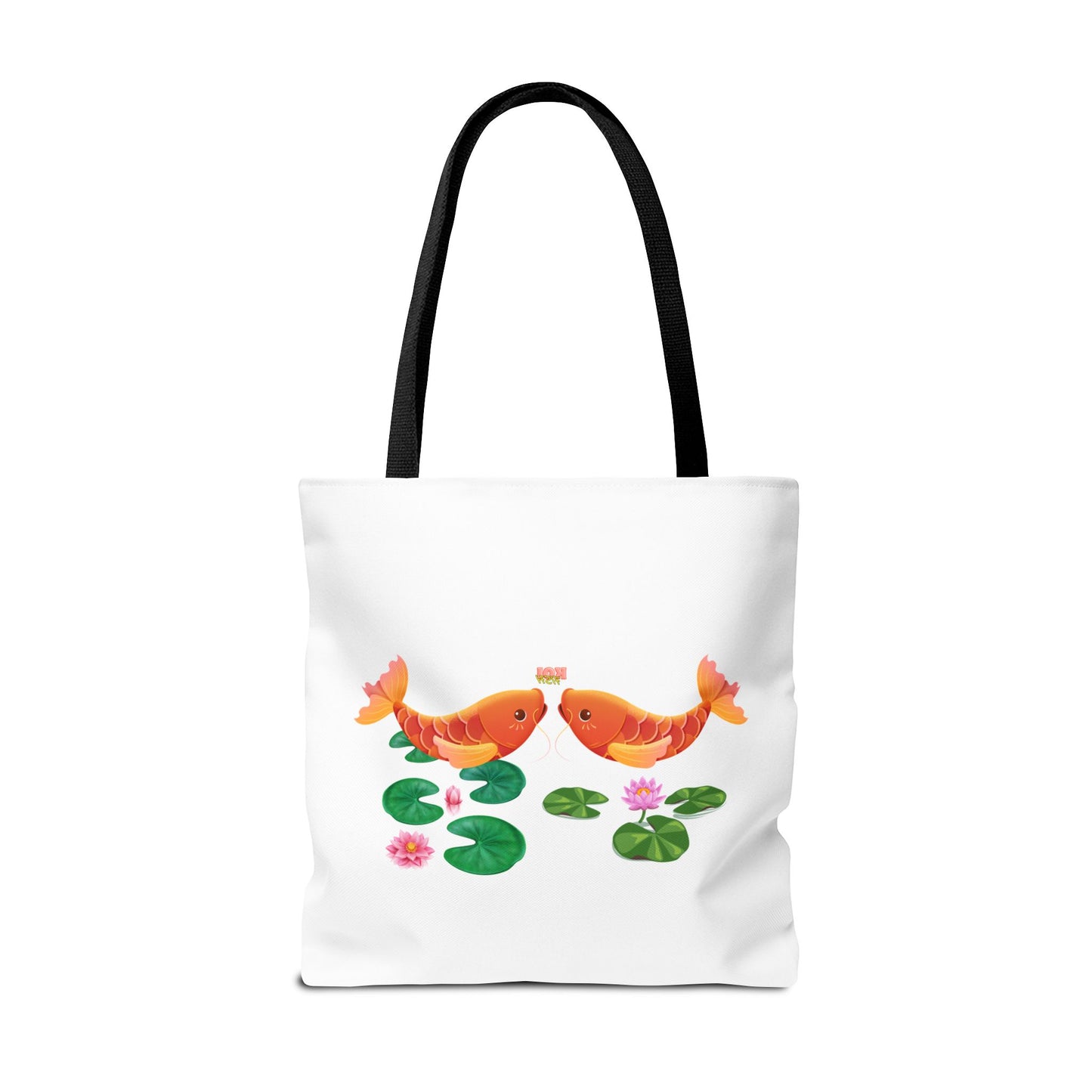 Golden koi fish with lotus flowers Tote Bag
