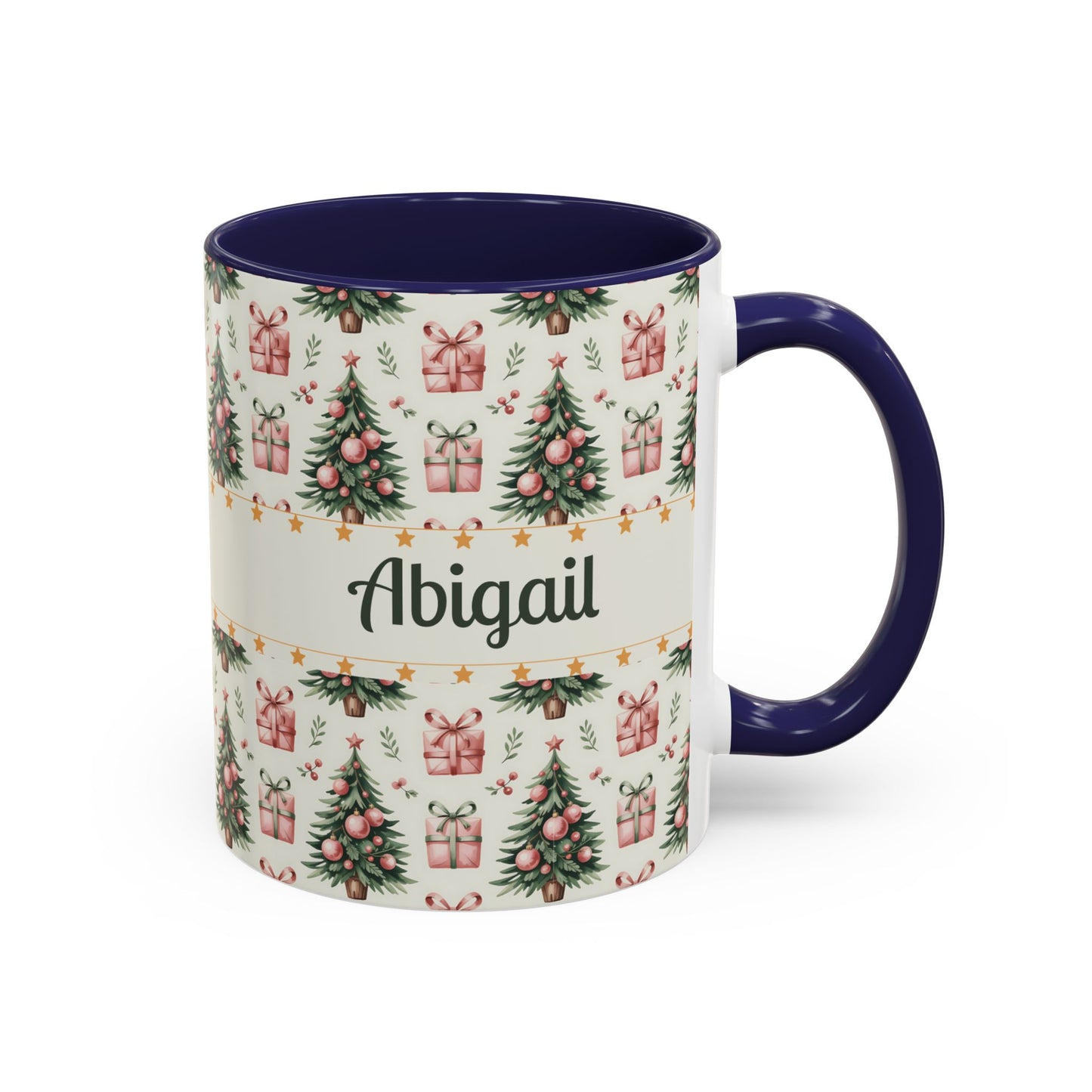 Personalized Christmas Accent Coffee Mug - Holiday Gift, Custom Name Mug, Festive Drinkware, Winter Celebrations, Home Decor