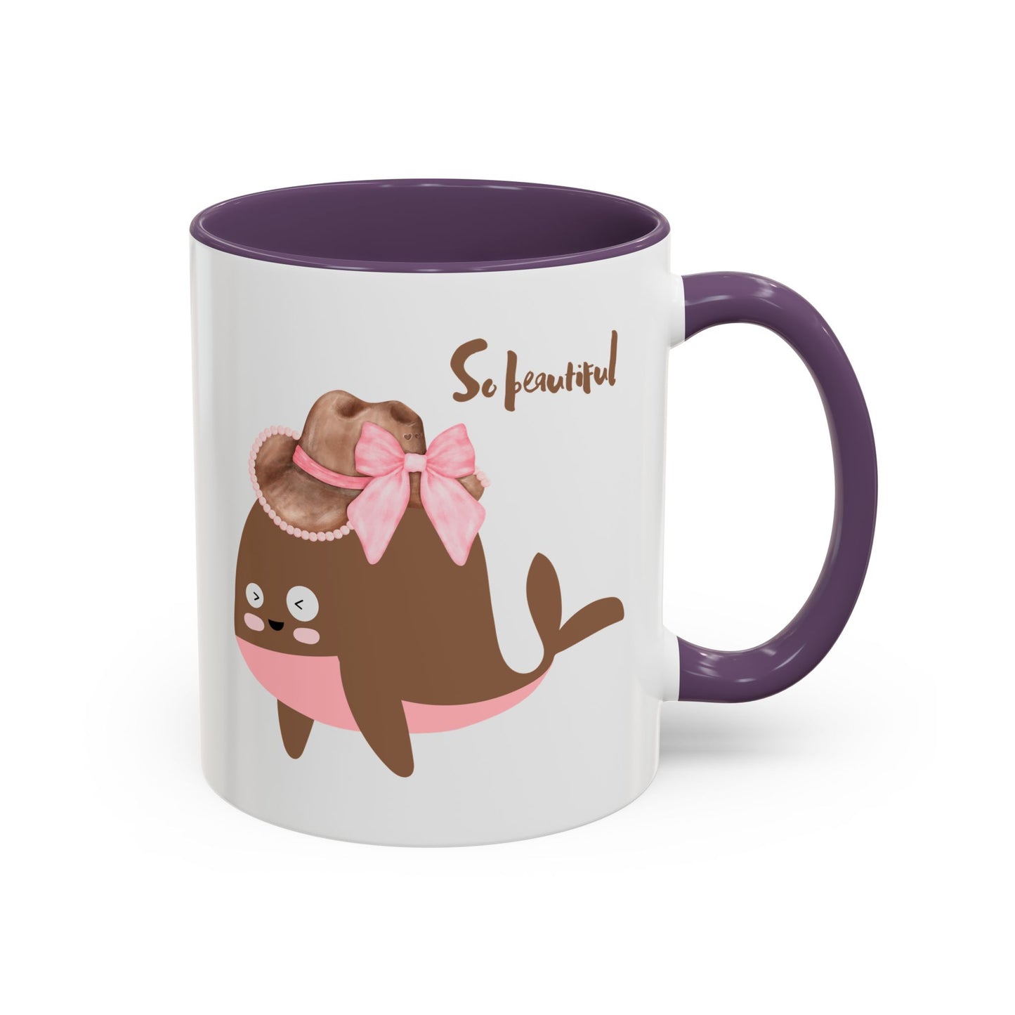 Whale wearing a cowboy hat with a pink bow Coffee Mug