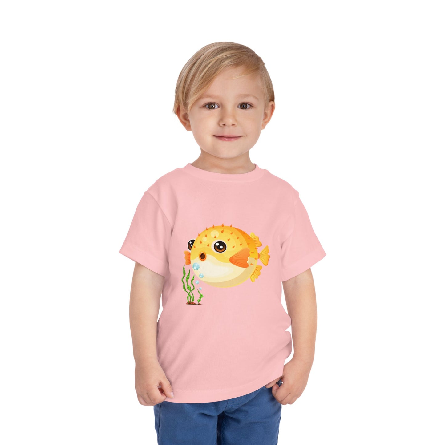 Cute Pufferfish Toddler Tee, Fun Kids T-Shirt, Beach Day Outfit, Summer Fun Apparel, Marine Life Tee