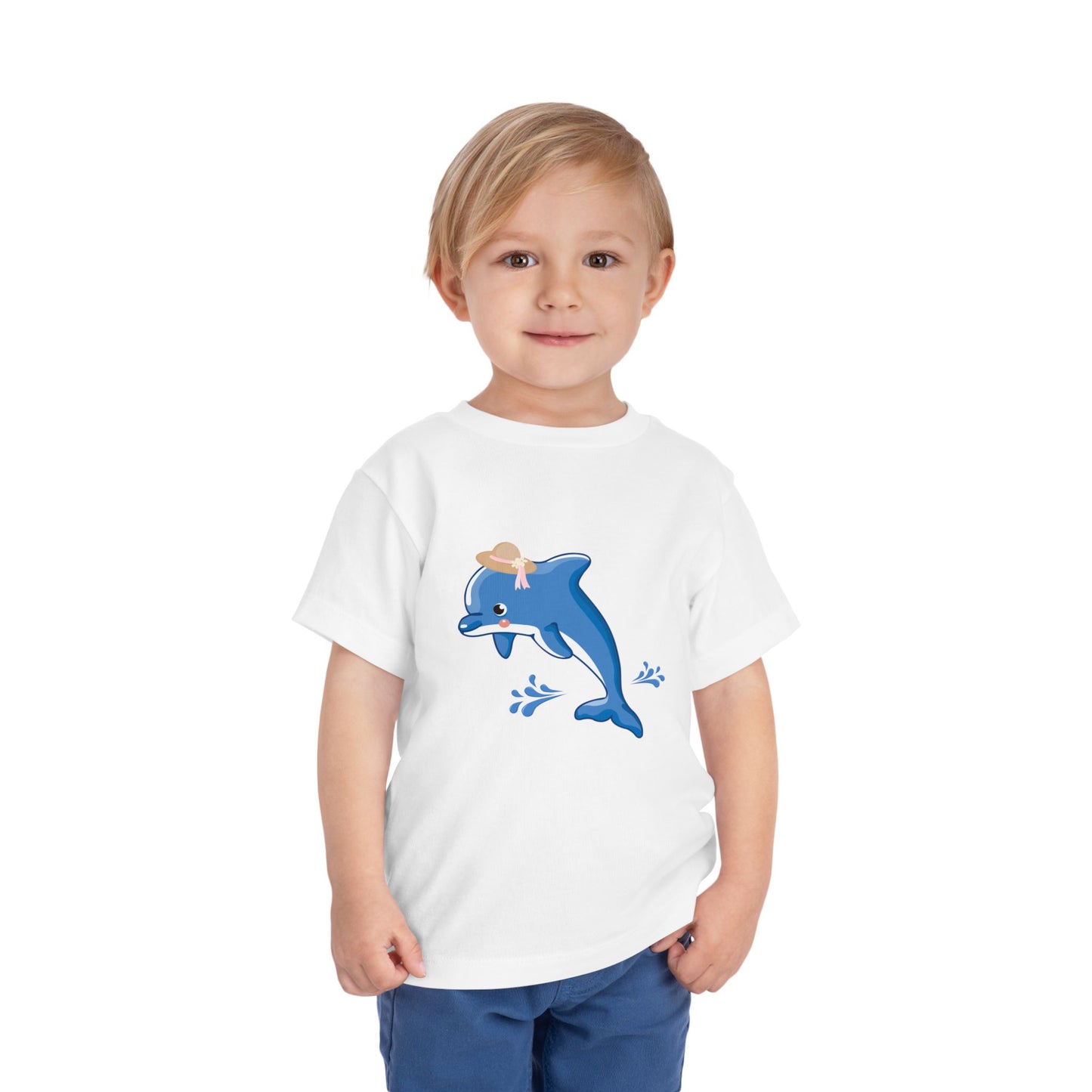 Adorable Dolphin Toddler Tee, Cute Kid's T-Shirt, Summer Outfit, Beach Day Apparel, Gift for Toddlers, Fun Children's Clothing