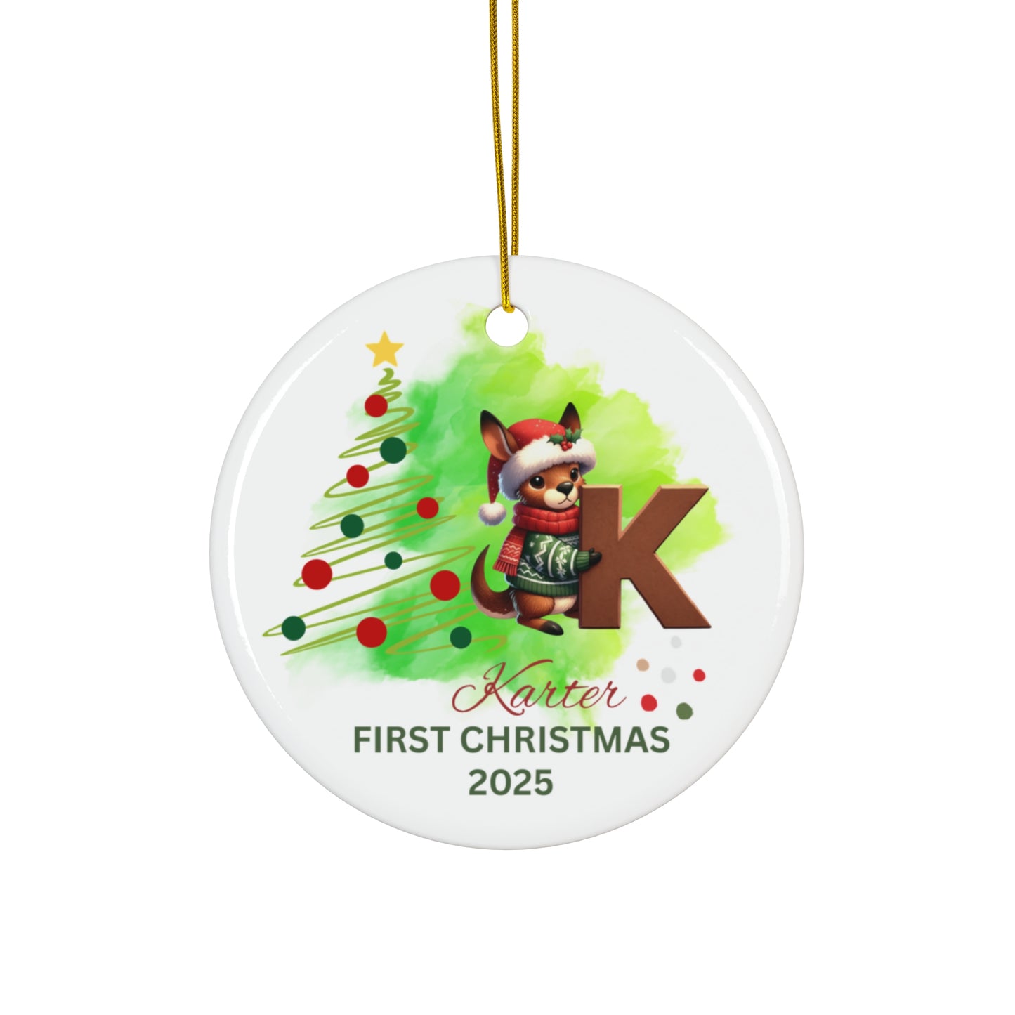 Personalized Christmas Ornament, Holiday Decor, Keepsake, Gift for Kids, Family Tradition, First Christmas 2025