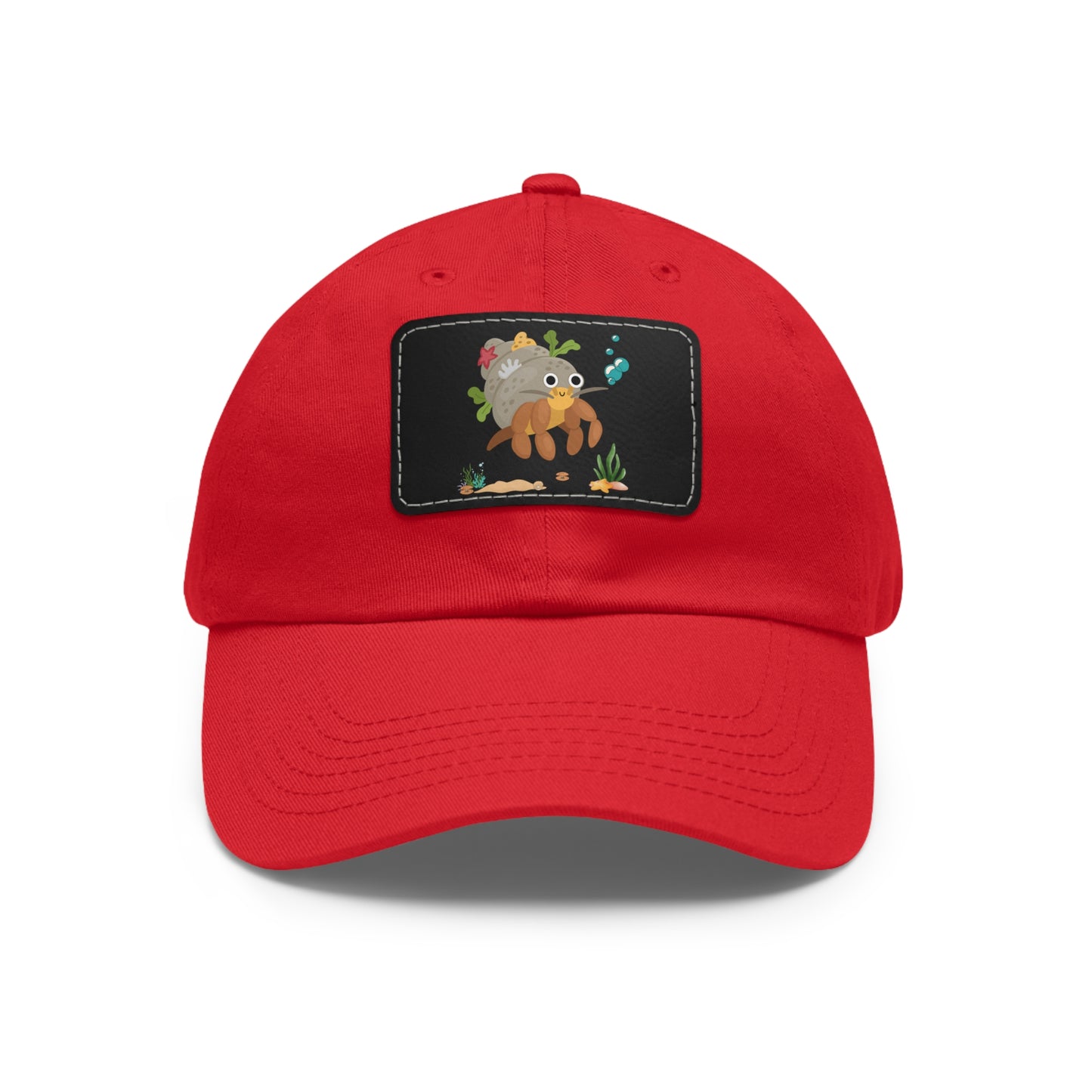 Hermit crab with shell underwater Dad Hat with Leather Patch (Rectangle)