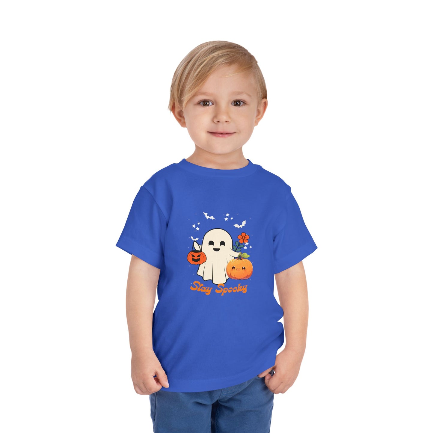 Toddler Halloween Tee - Adorable Ghost and Pumpkin Design, Perfect for Fall Festivities, Trick-or-Treating, Kids' Parties, and Everyday Wear