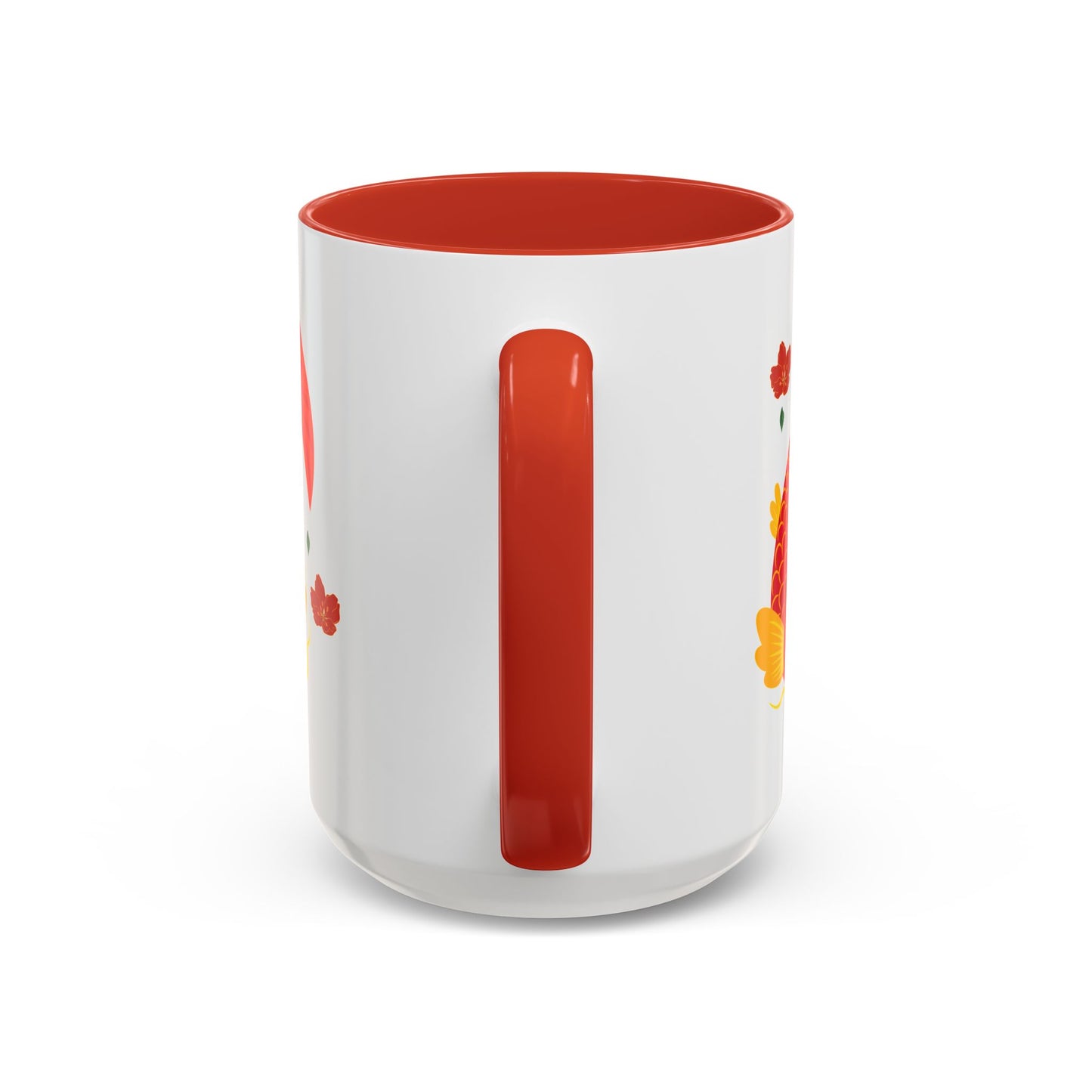 Goldfish with flowing fins and red blossoms Coffee Mug