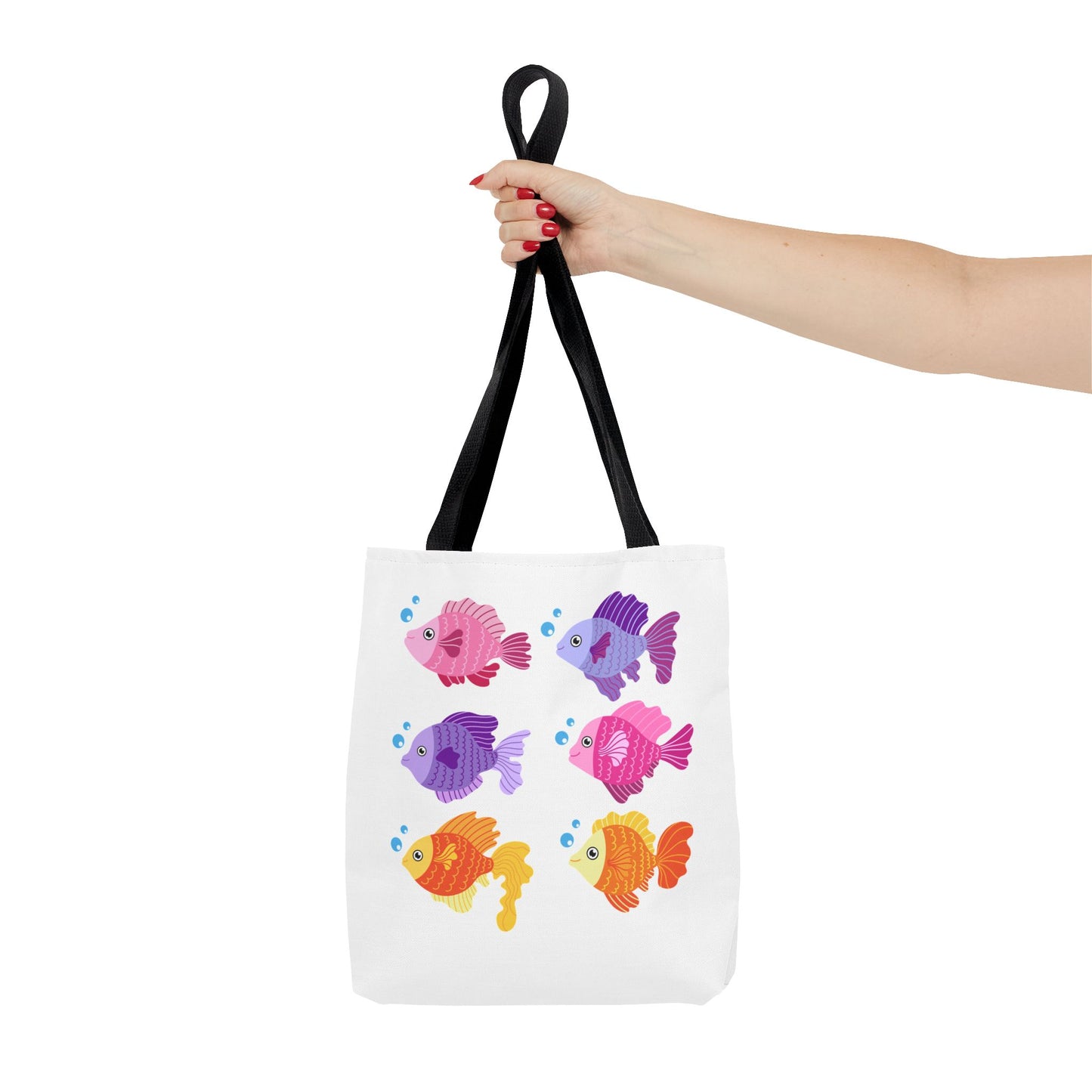 Six fish with cartoonish bubbles Tote Bag