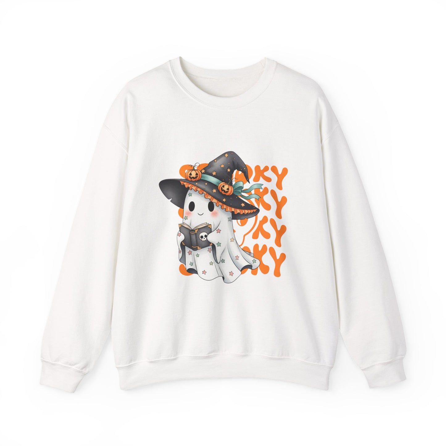 Halloween Ghost Sweatshirt, Cozy Sweatshirt, Fall Fashion, Unisex Crewneck, Spooky Season Apparel, Halloween Gift