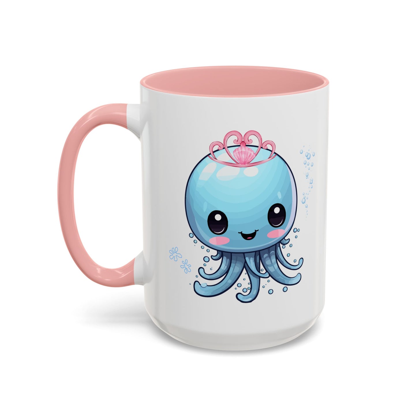 Blue jellyfish with a pink tiara Coffee Mug