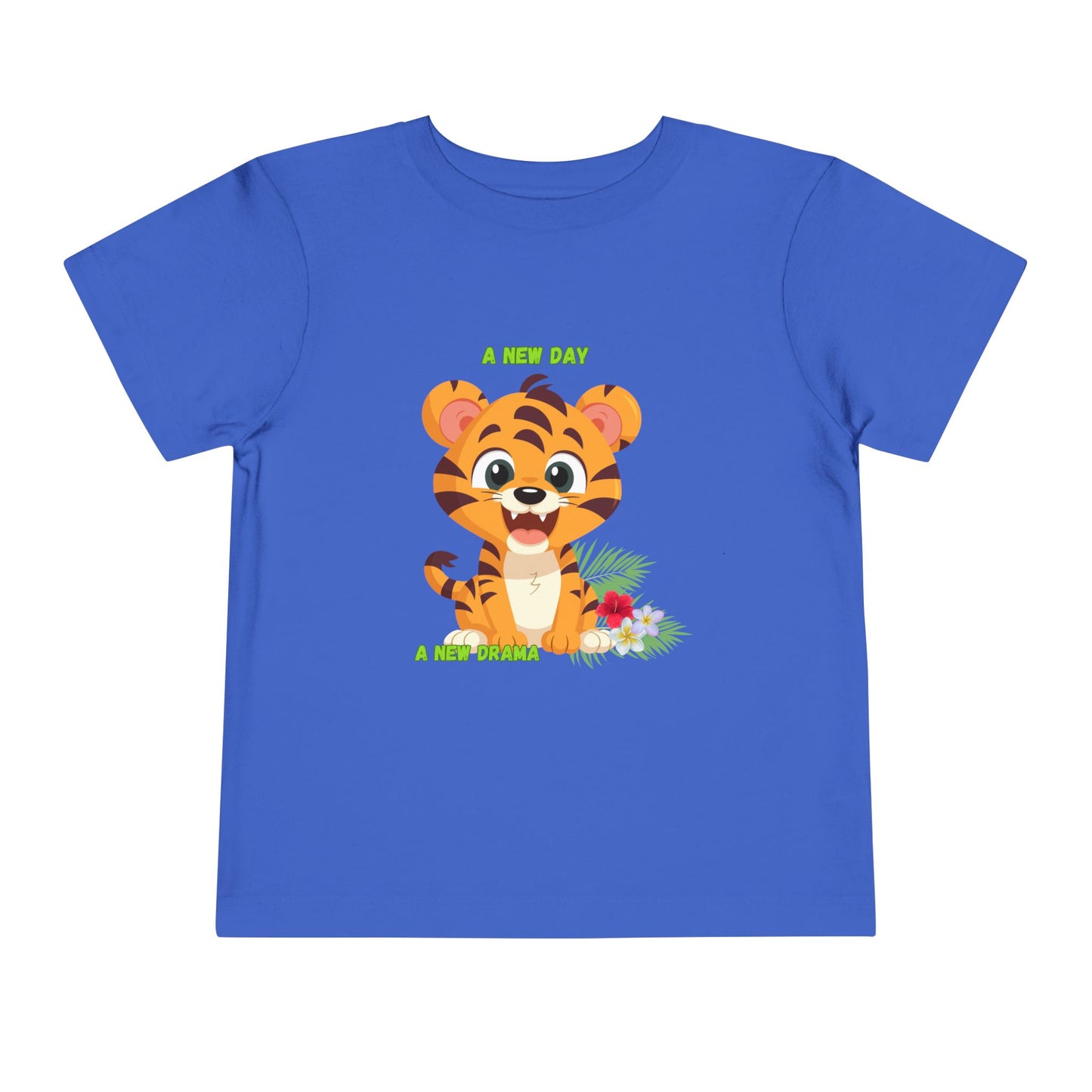 Adorable Toddler Tiger Tee, Cute Animal Tee for Kids, Birthday Gift, Playtime Shirt, Baby Shower Gift, A New Day A New Cheer
