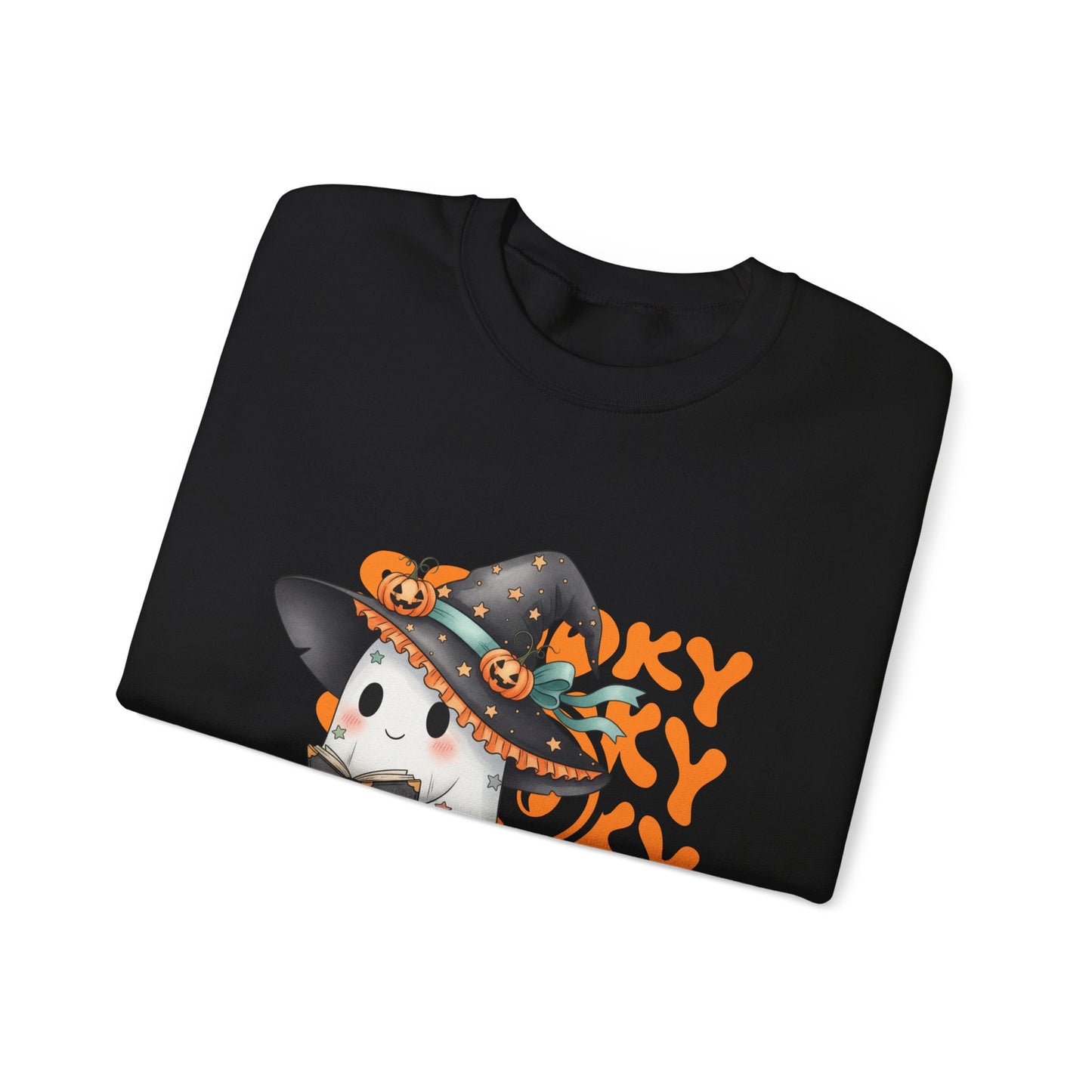 Halloween Ghost Sweatshirt, Cozy Sweatshirt, Fall Fashion, Unisex Crewneck, Spooky Season Apparel, Halloween Gift