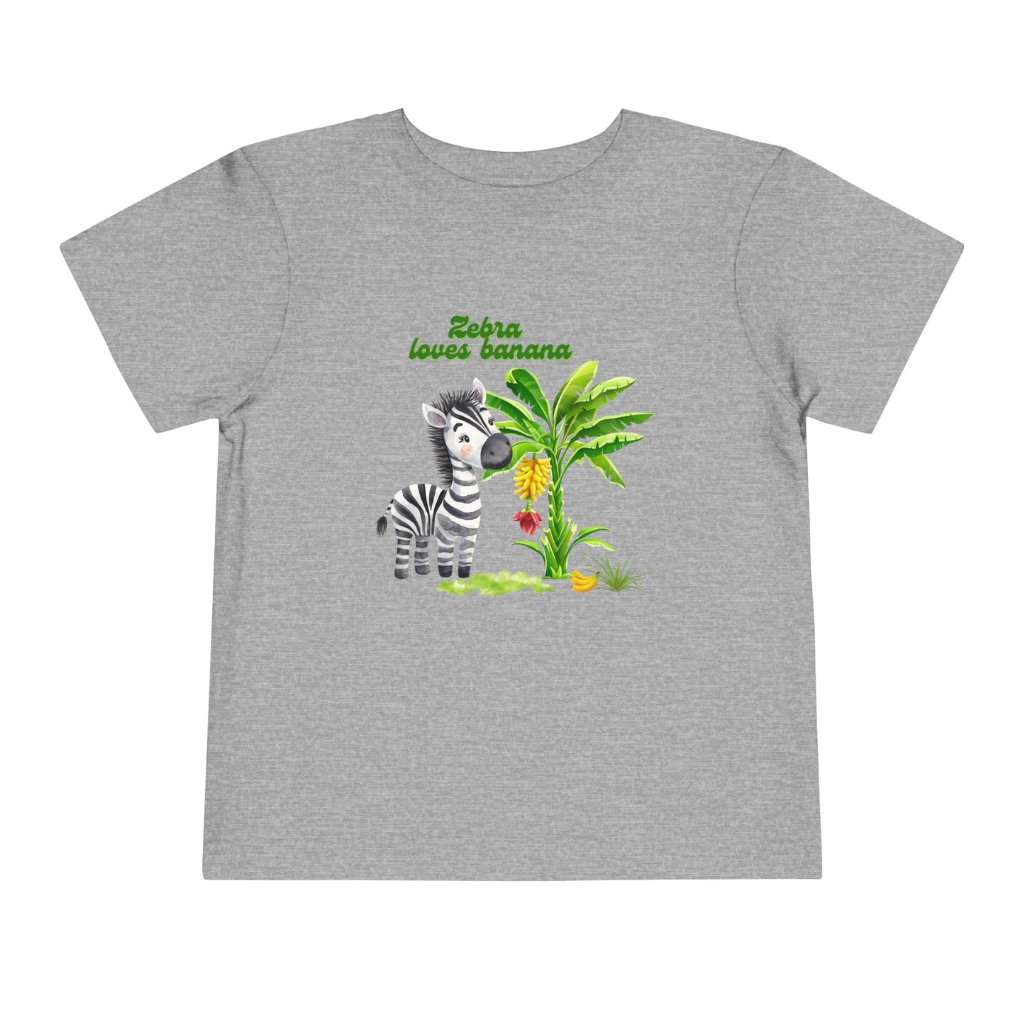 Cute Zebra Loves Bananas Toddler Tee, Kids Animal Birthday Gift, Playful Summer Wear, Fun Graphic T-Shirt, Adorable Toddler Apparel