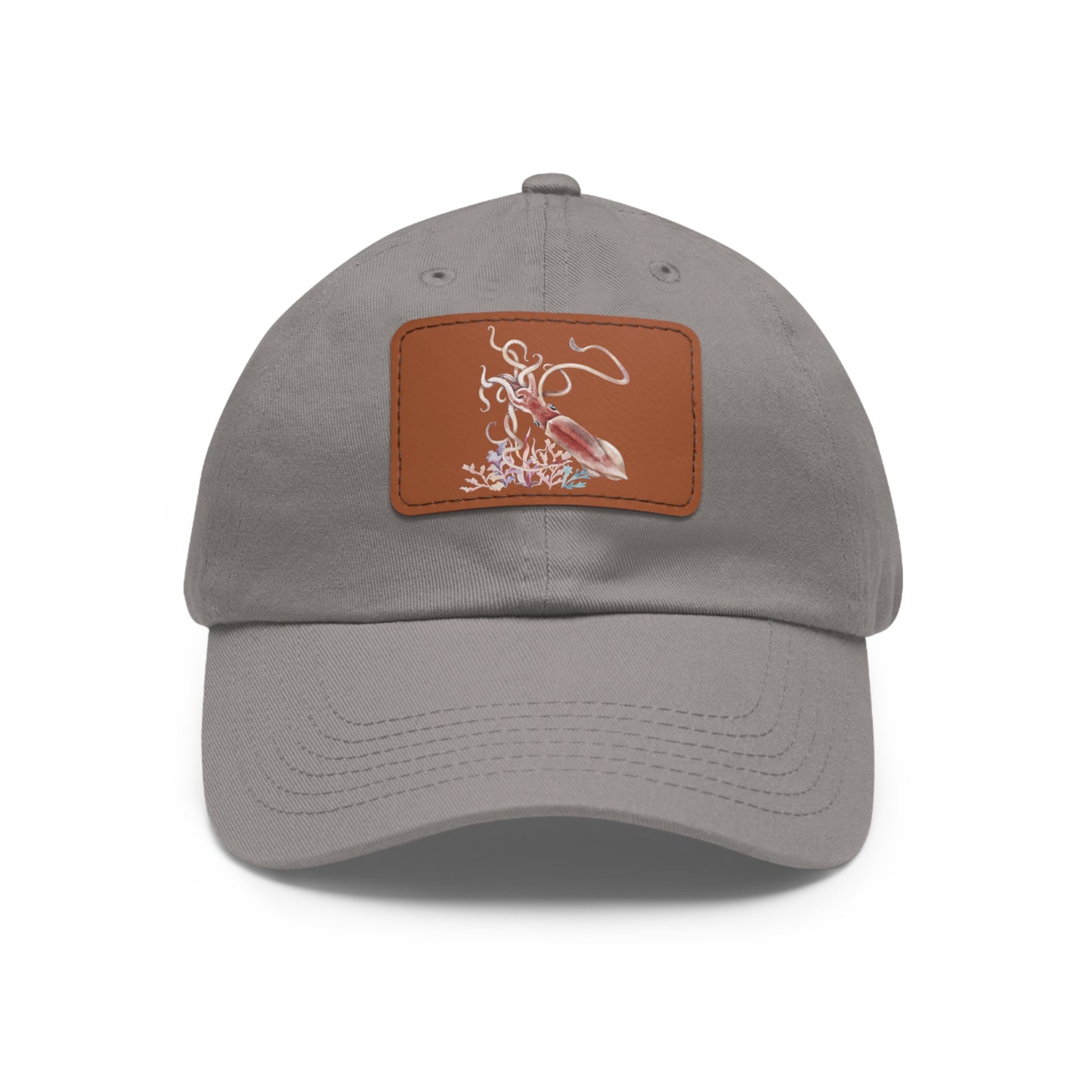 Squid dance of tentacles and translucence Dad Hat with Leather Patch (Rectangle)