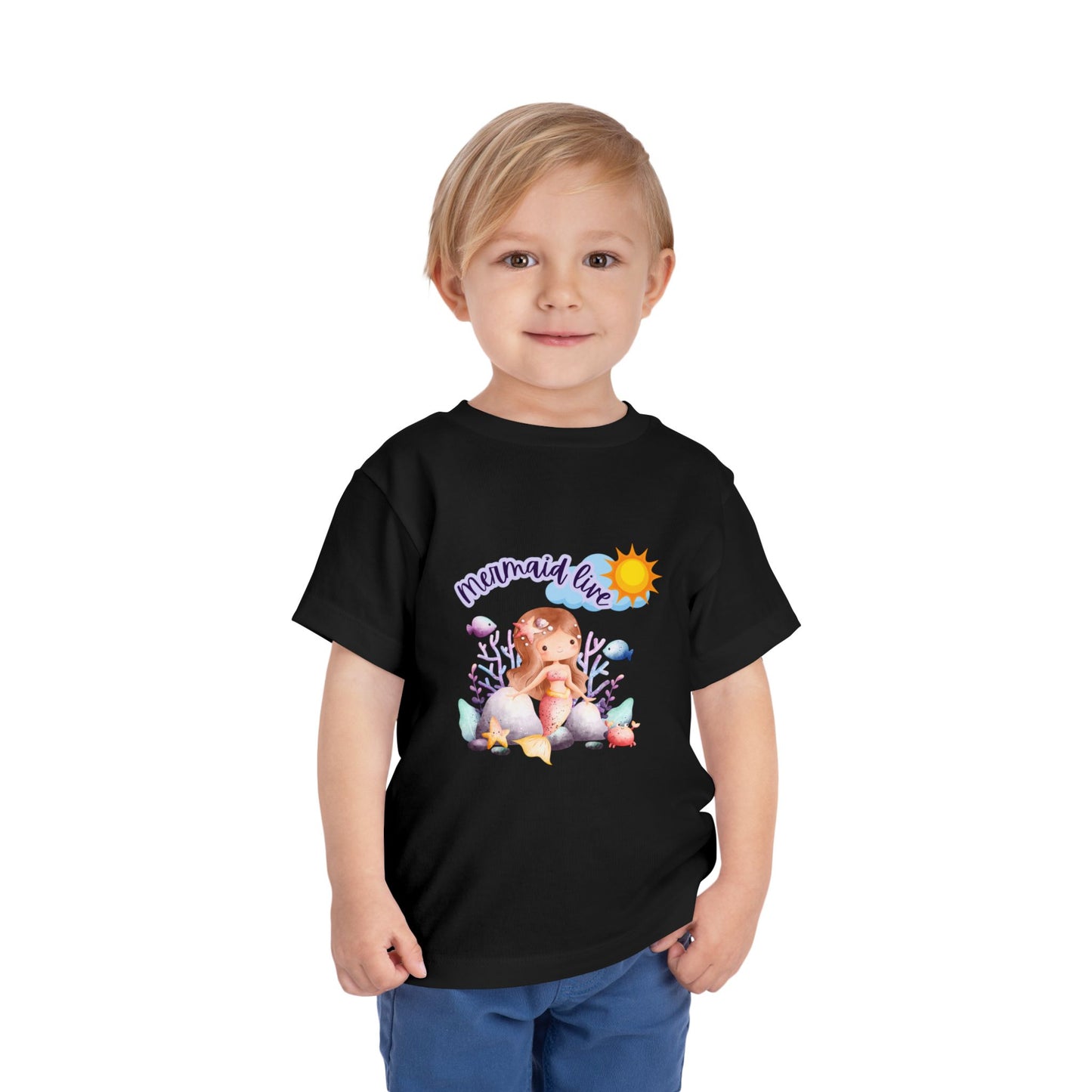 Mermaid Live Toddler Tee, Fun Summer Shirt, Cute Kids Clothing, Beach Outfit, Birthday Gift, Playtime Essential