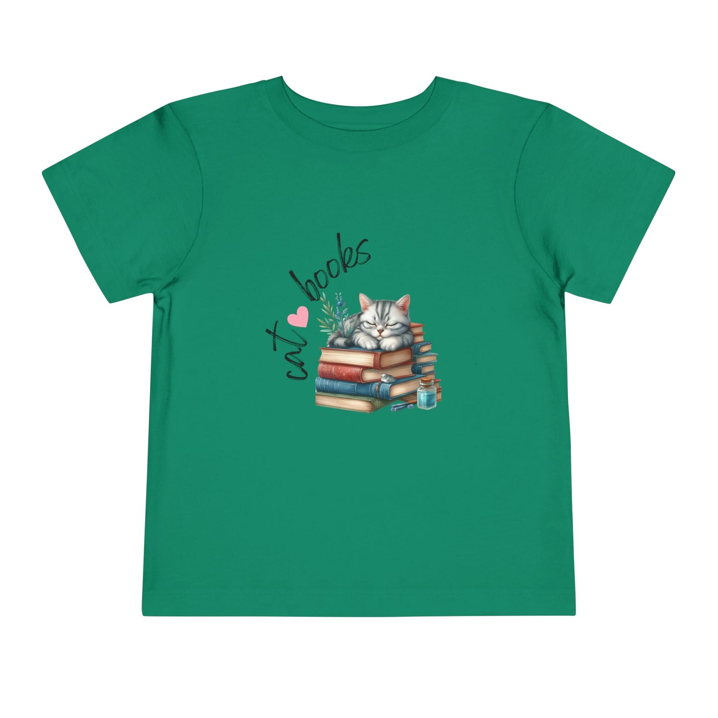 Cute Cat Books Toddler Tee, Kids Cat Lover Shirt, Bookworm Toddler T-Shirt, Gift for Cat Lovers, Fun Children's Apparel