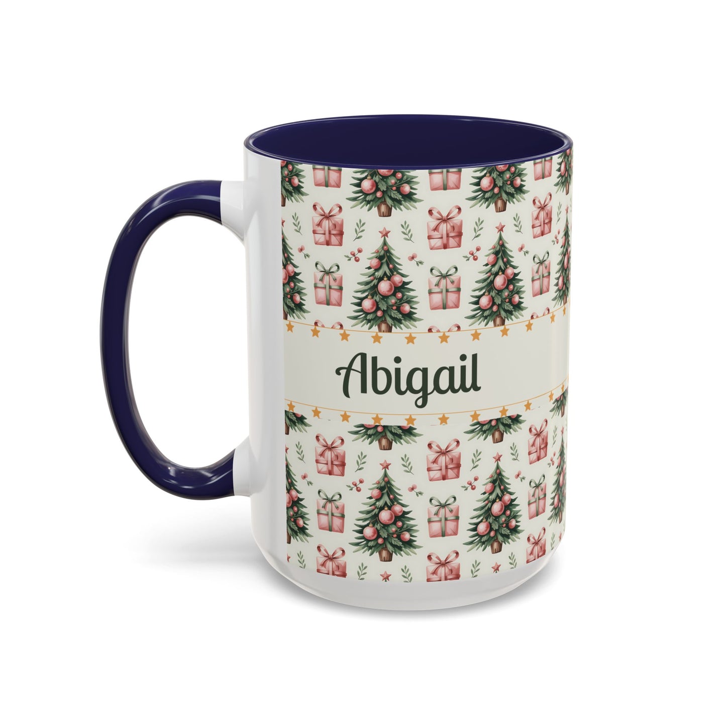 Personalized Christmas Accent Coffee Mug - Holiday Gift, Custom Name Mug, Festive Drinkware, Winter Celebrations, Home Decor