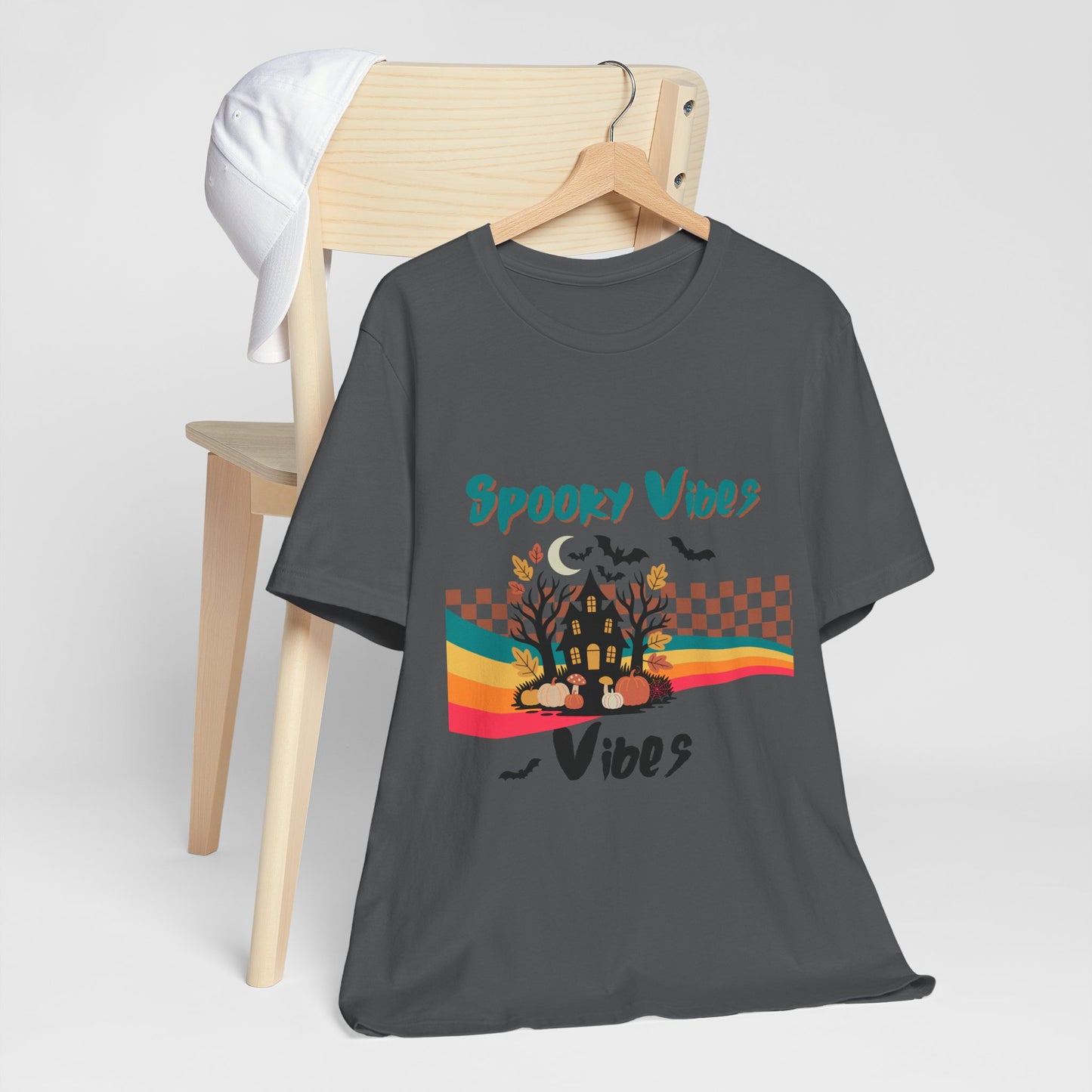 Spooky Vibes Graphic Tee, Unisex Halloween Shirt, Fall Fashion, Casual T-Shirt, Unique Gift for Halloween Lovers, Autumn Wardrobe Essential