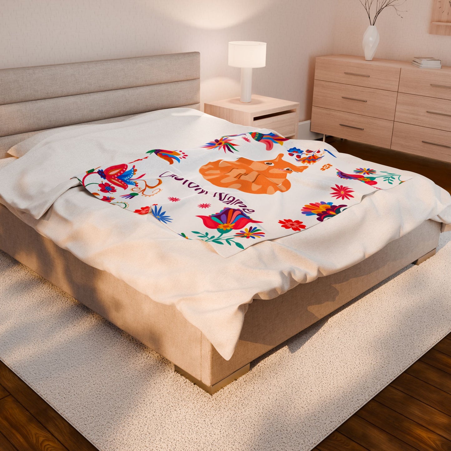 Custom Cat Velveteen Plush Blanket, Personalized Gift for Cat Lovers, Cozy Home Decor, Birthday, Holiday Blanket