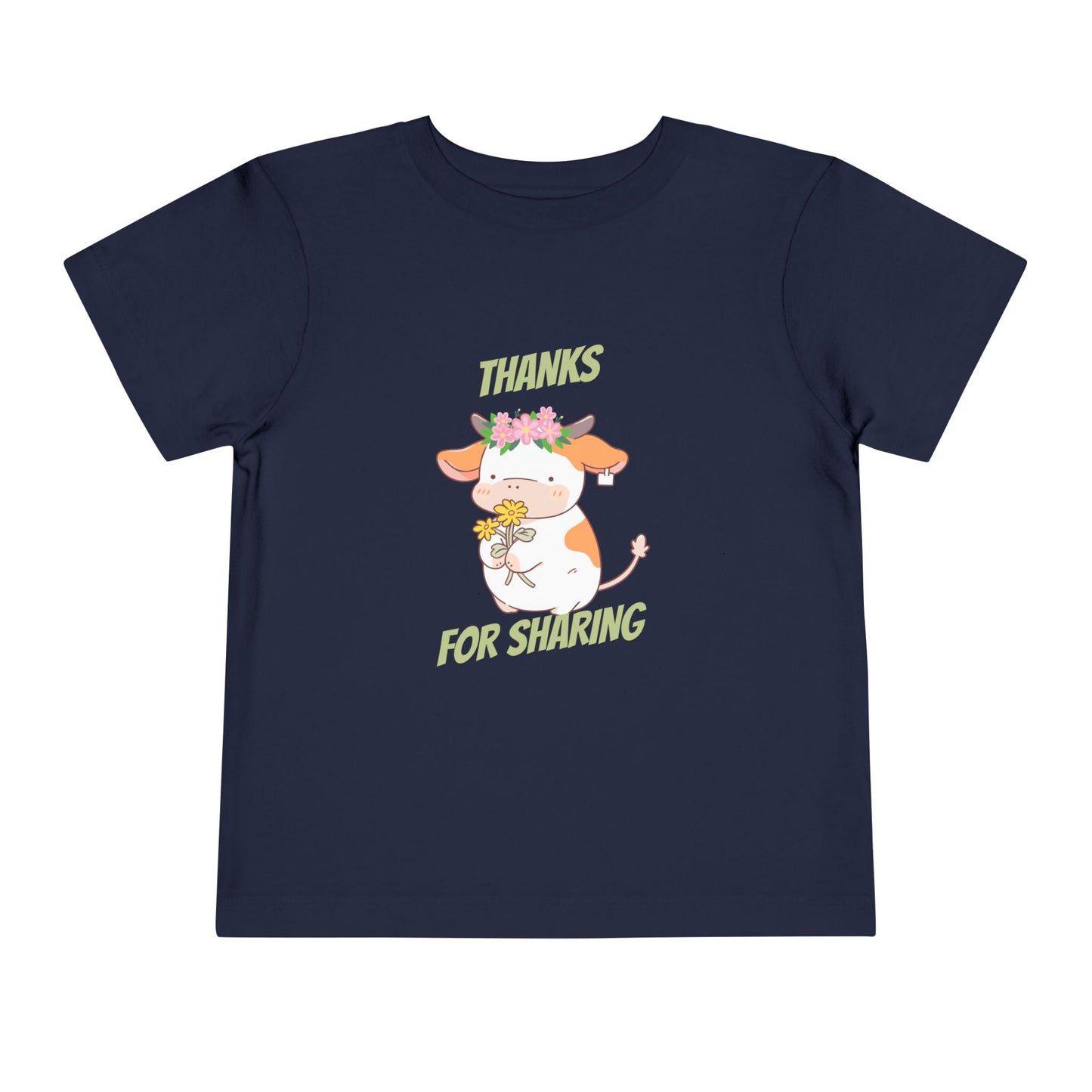 Cute Toddler Tee with Cow Design, Perfect Gift for Kids, Playdate Apparel, Kid's Birthday Gift, Thank You for Sharing T-Shirt