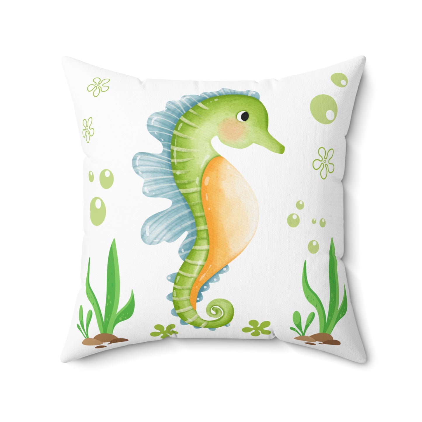 Seahorse with a focus on the natural world Spun Polyester Square Pillow