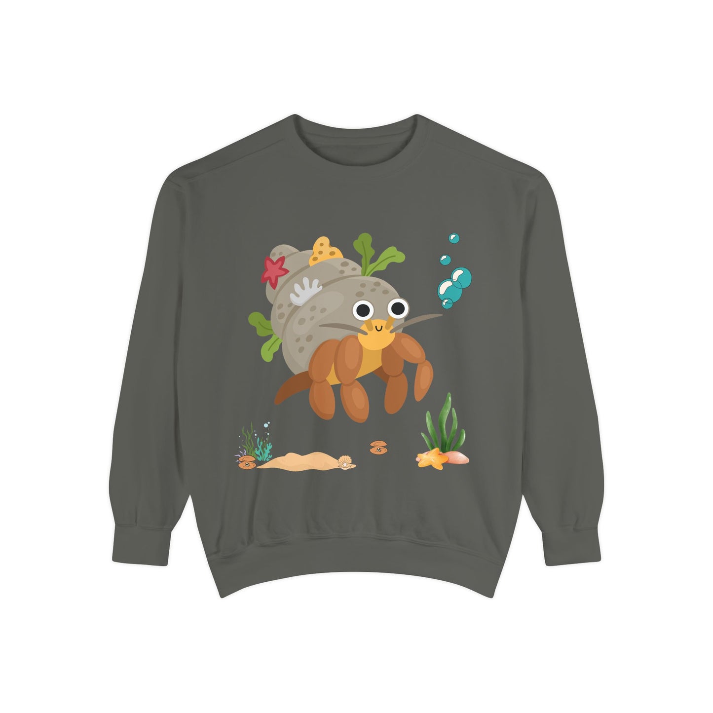 Hermit crab with shell underwater Unisex Garment-Dyed Sweatshirt