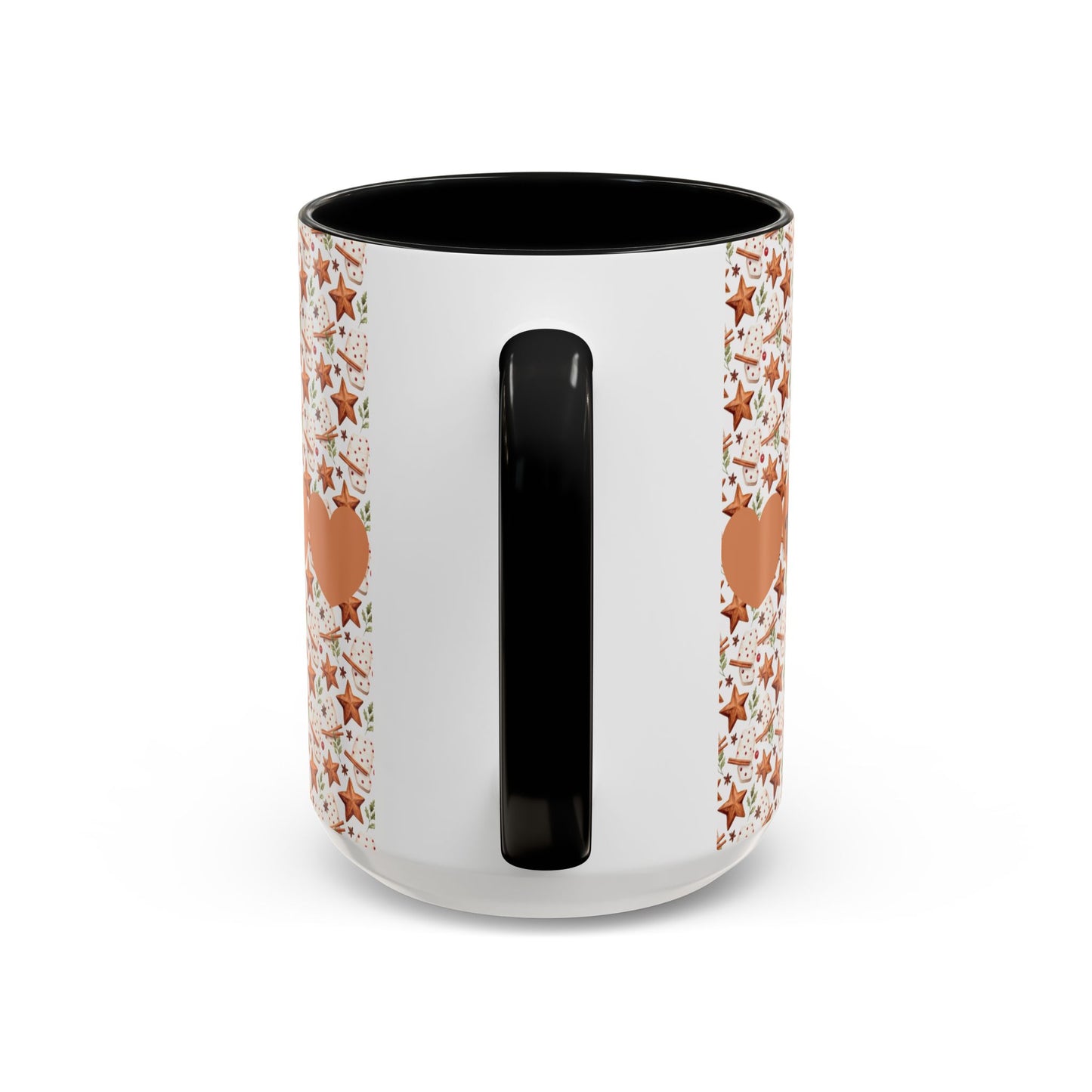 Personalized Accent Coffee Mug - Custom Gift, Floral Design, Heart Motif, Perfect for Birthdays, Anniversaries, Holidays